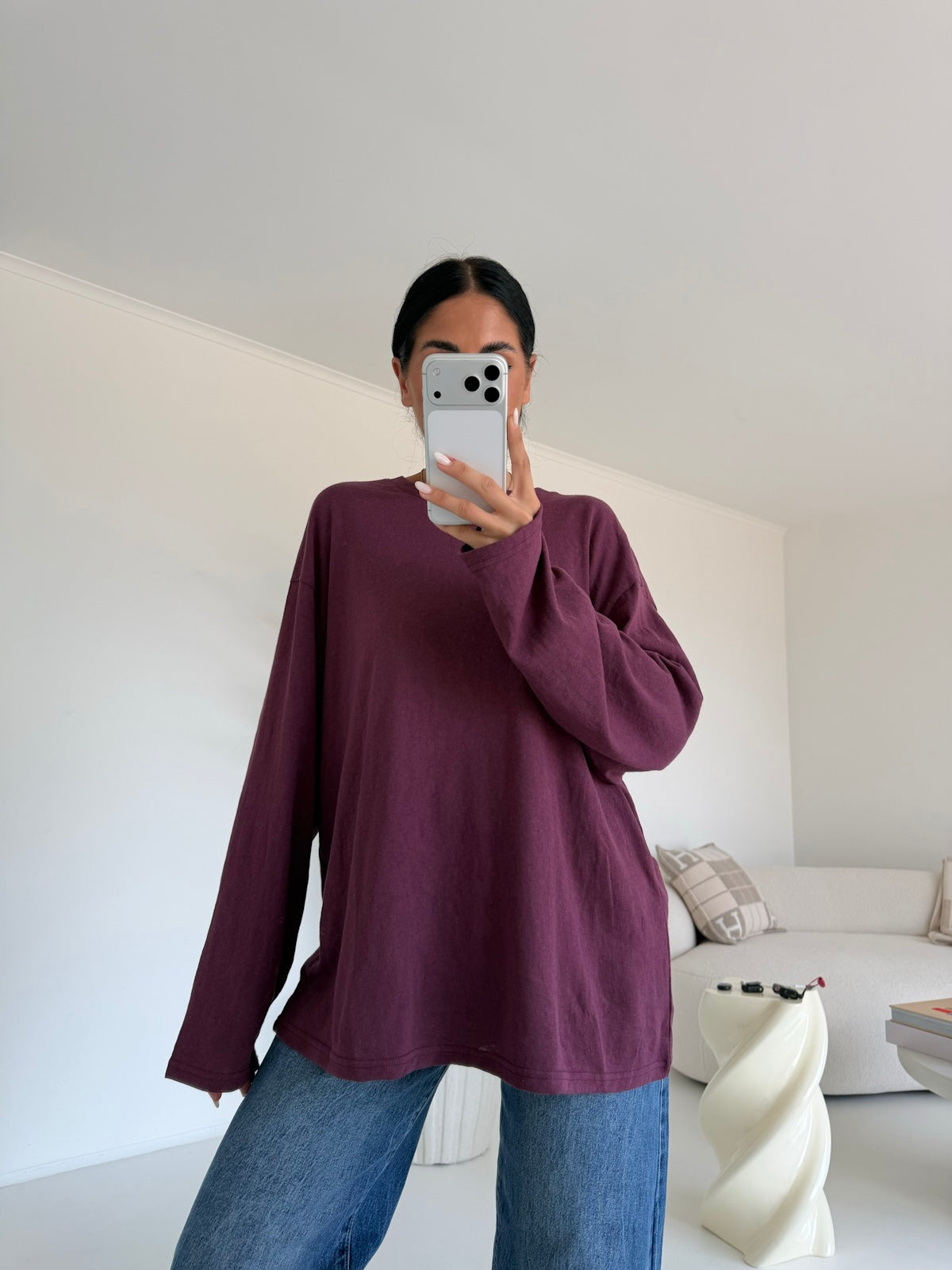 19366- MAGLIA LONG SLEEVE BURGUNDY