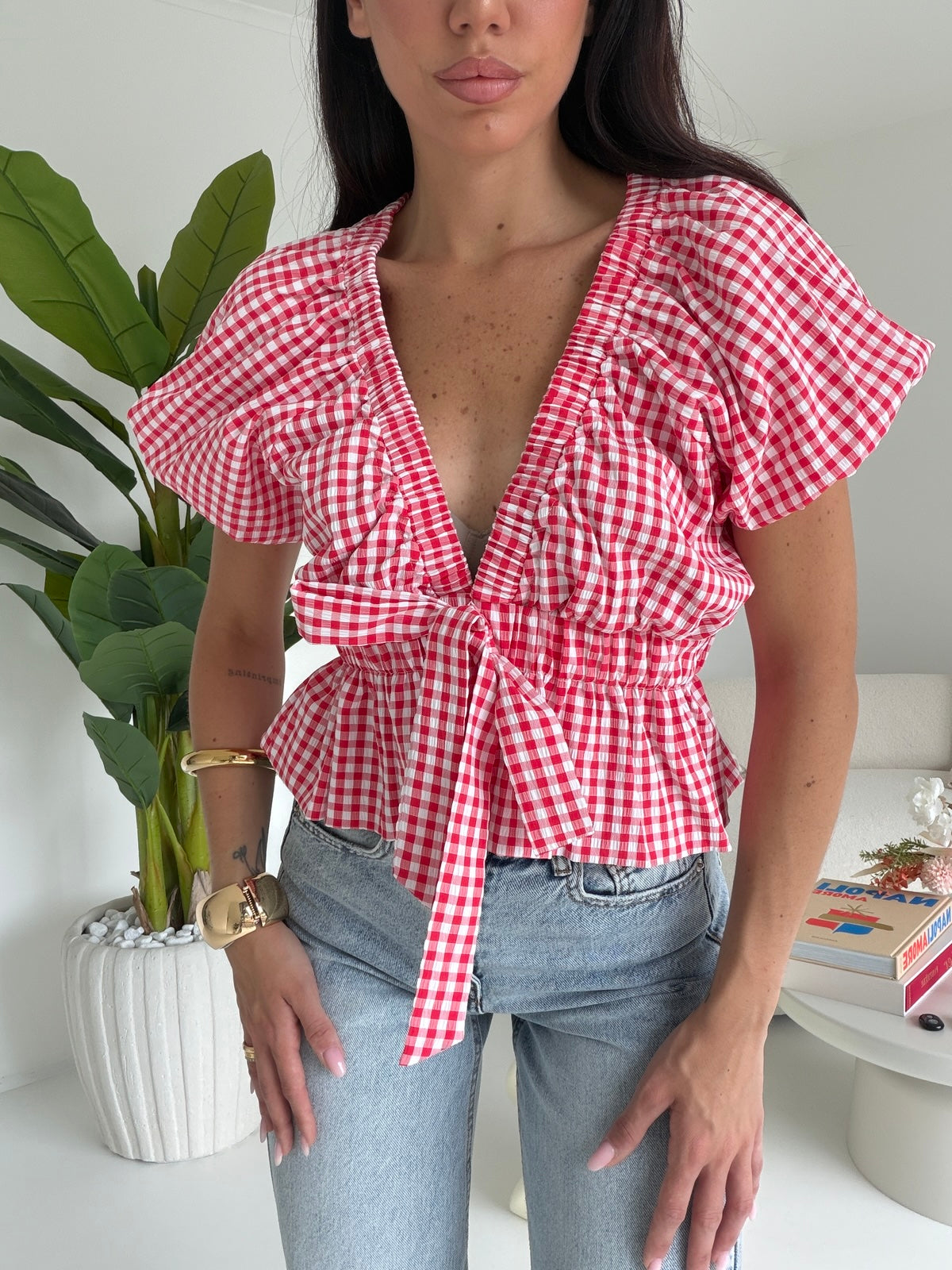 81553-BLUSA QUADRETTI CHERRY