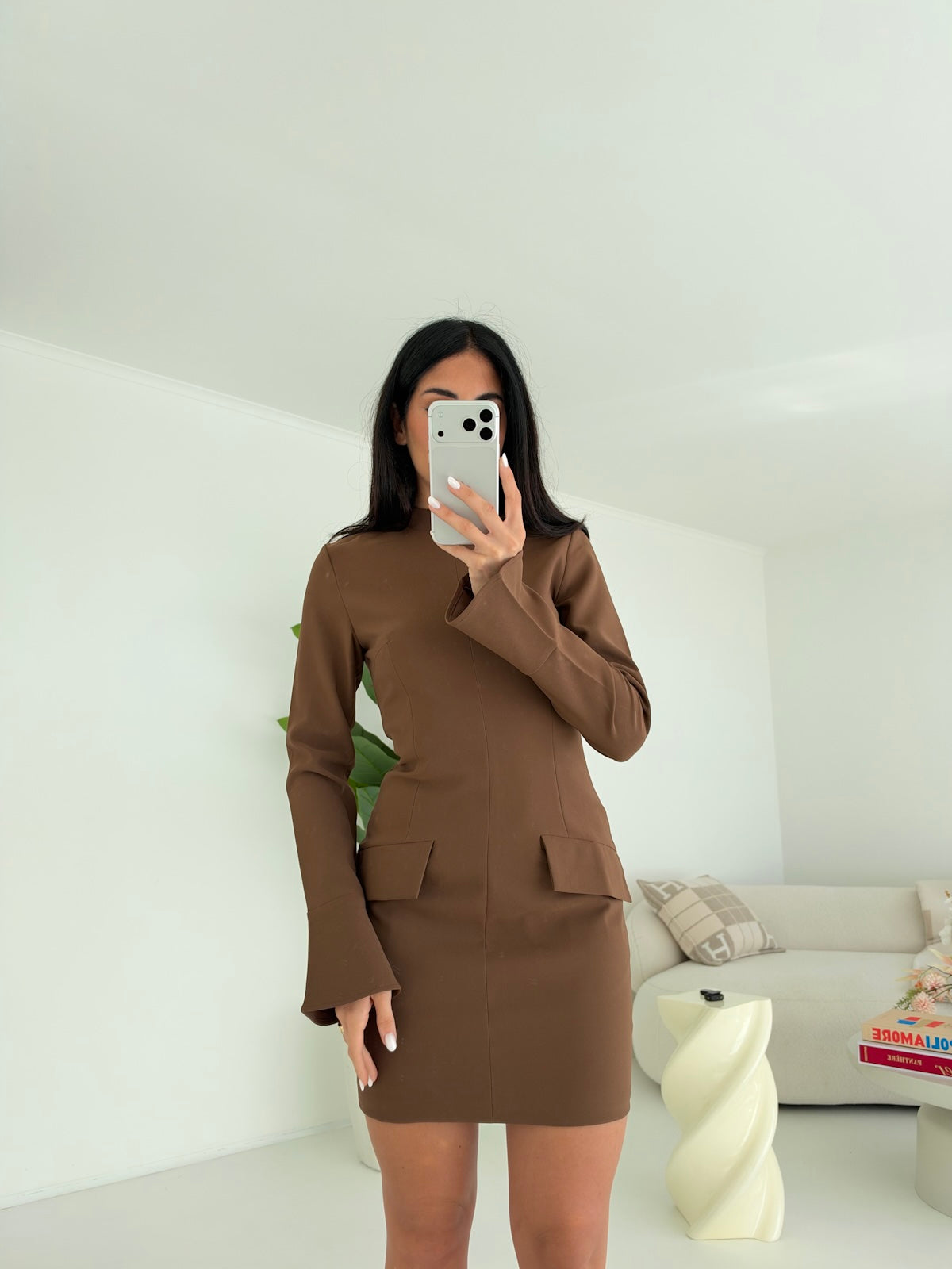 H4237-MINI ABITO NIVES CHOCO