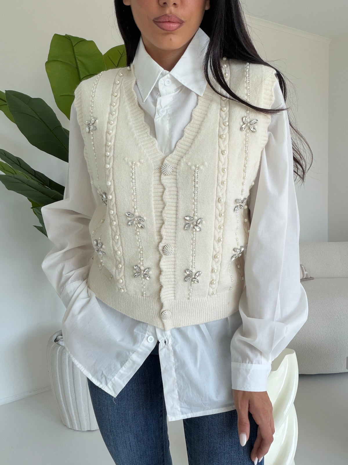 VMCC2289-GILET+CAMICIA BURRO