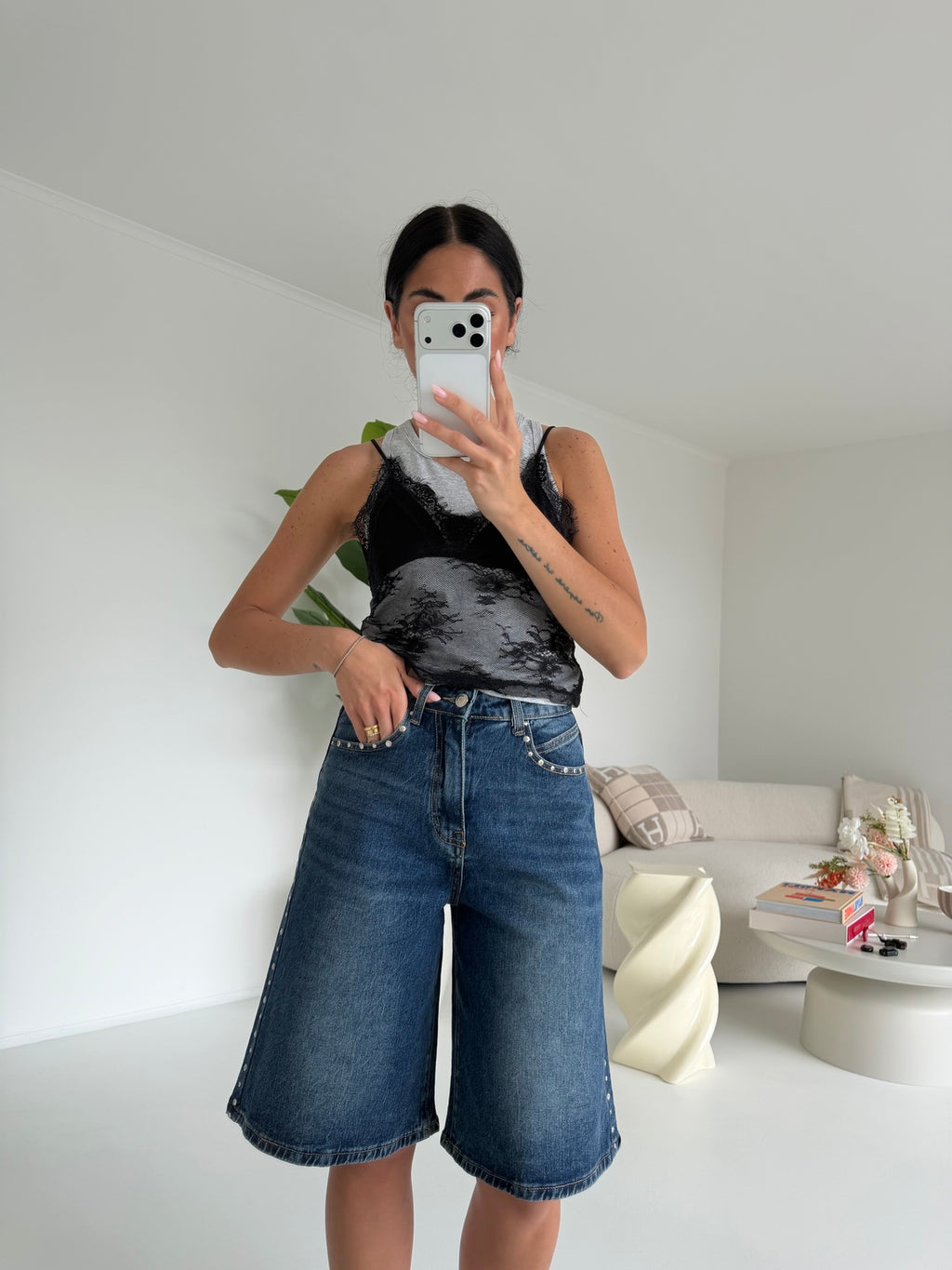 BJK-F-32668-BERMUDA BORCHIE DENIM