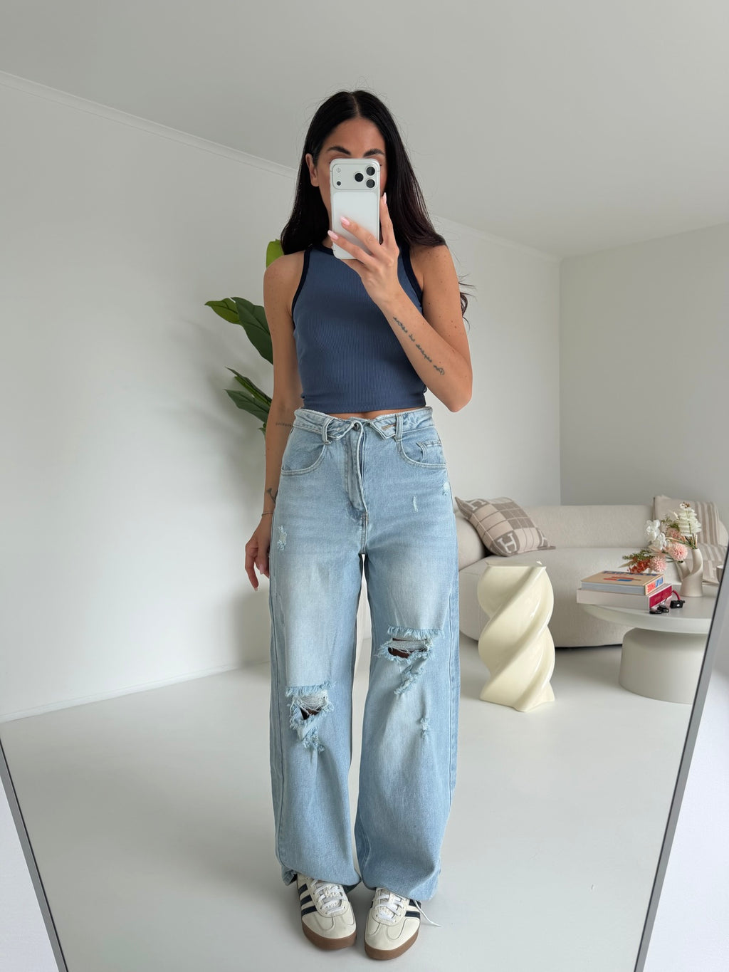 A5083-JEANS PALAZZO RIPPED