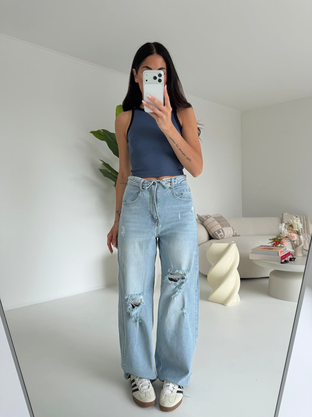 A5083-JEANS PALAZZO RIPPED