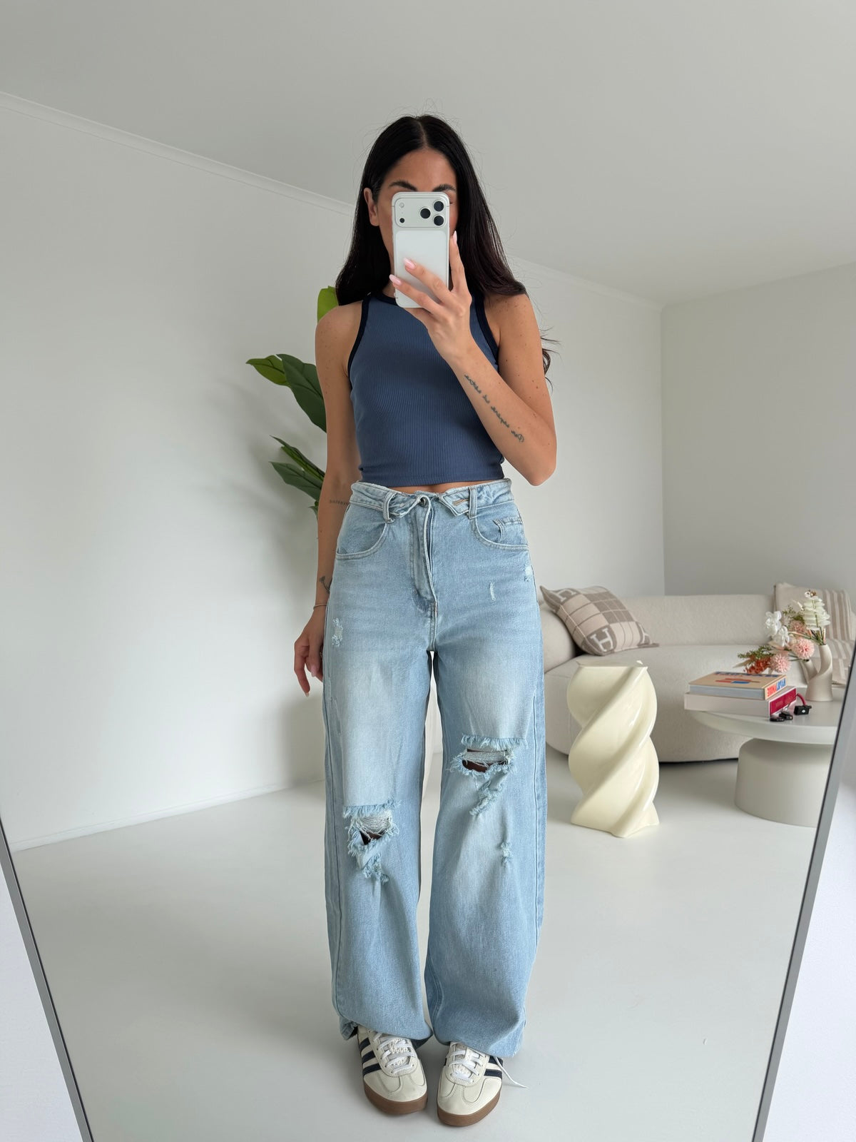 A5083-JEANS PALAZZO RIPPED
