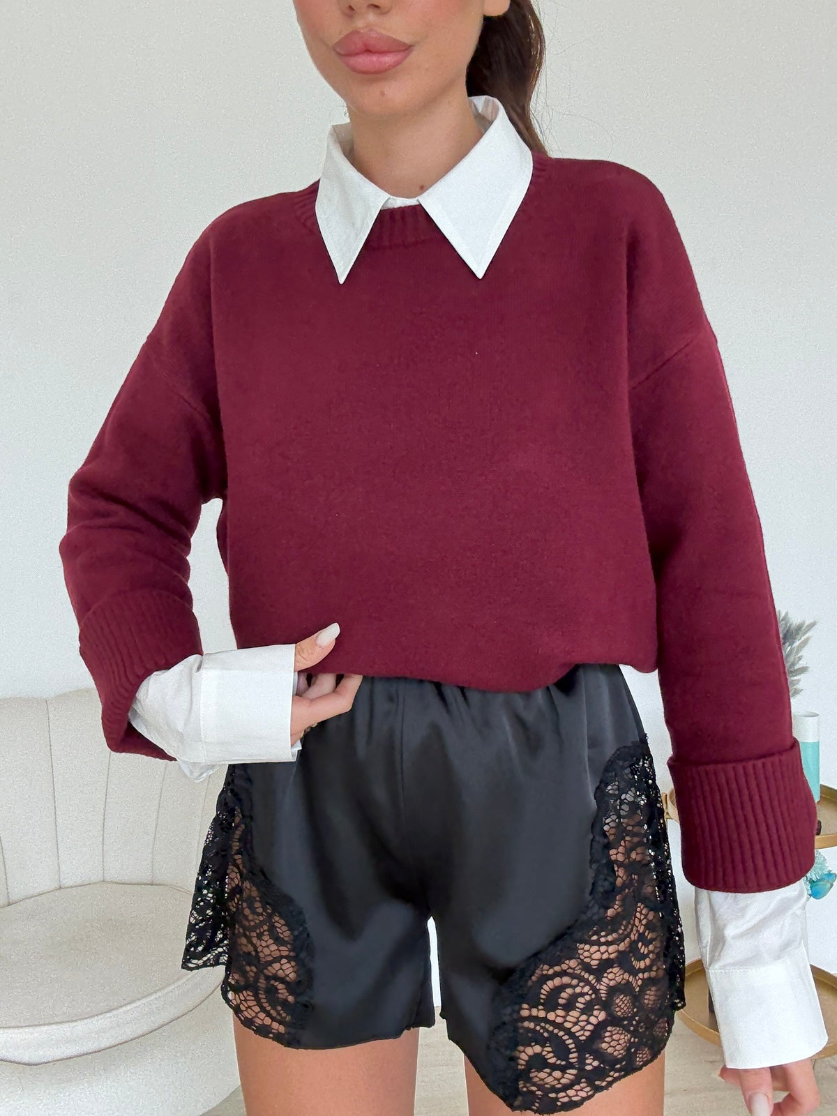 PL4950-PULL COMFY BORDEAUX