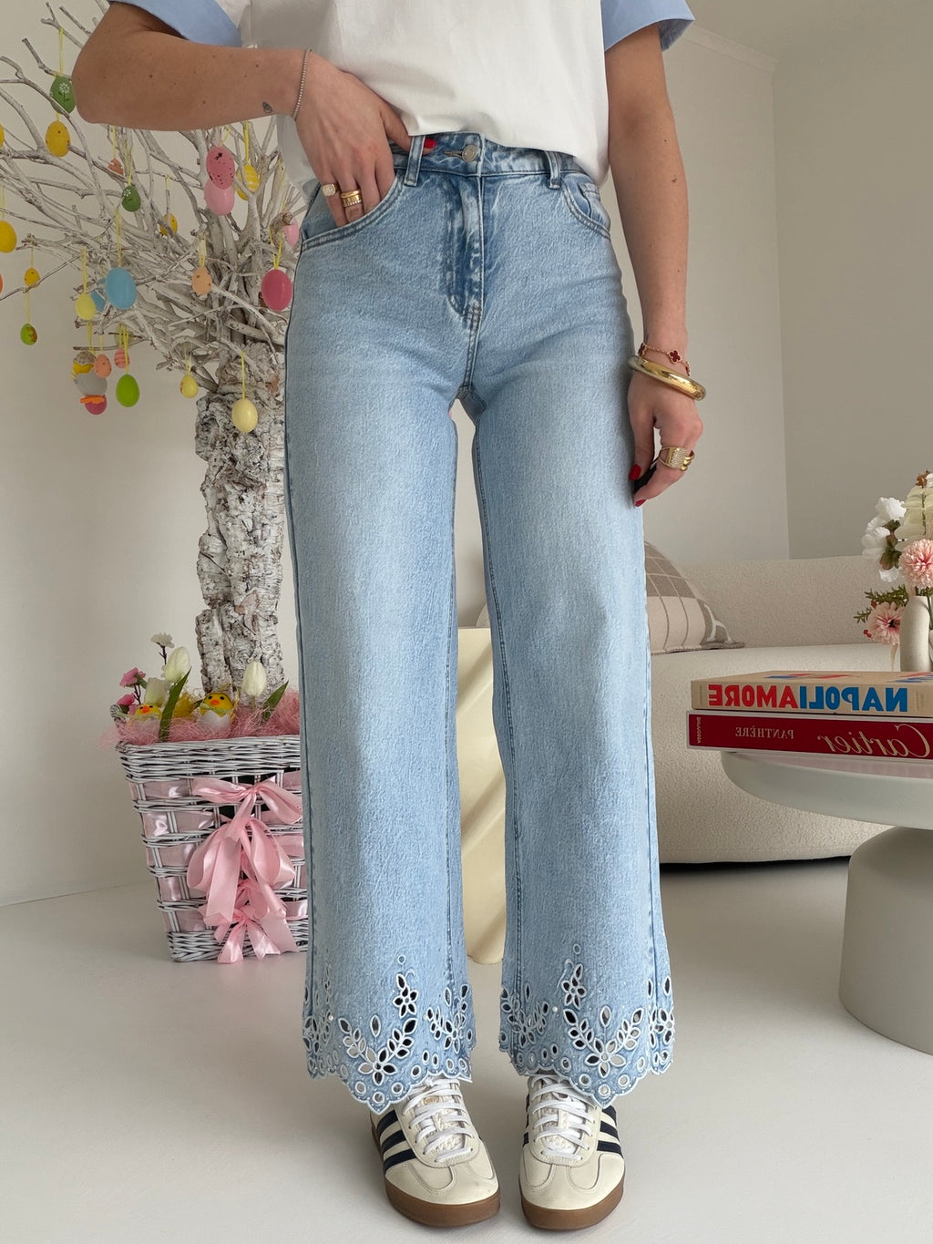 ZX3605-JEANS PALAZZO CROPPED DENIM