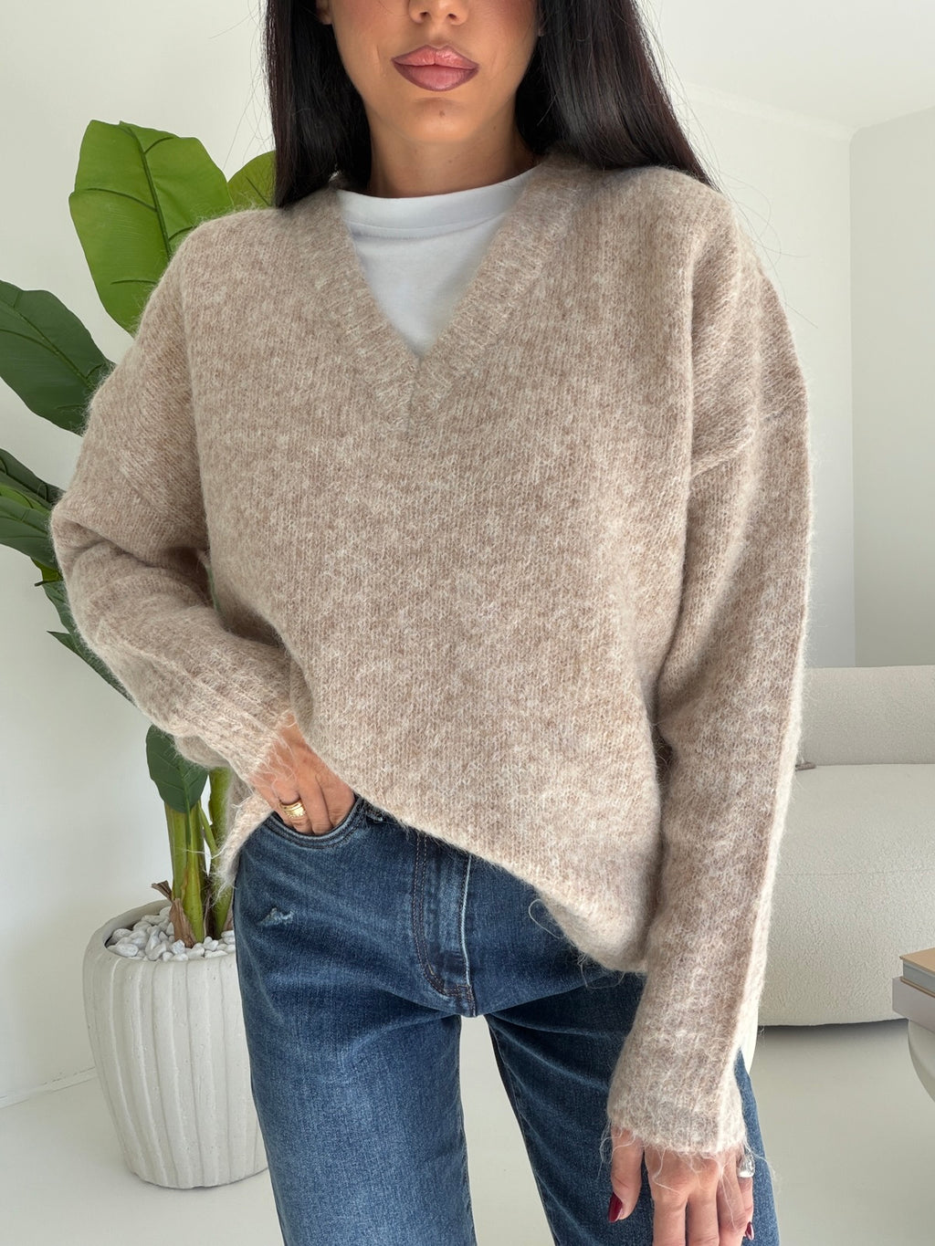 50335-PULL MIMMUZZA TAUPE