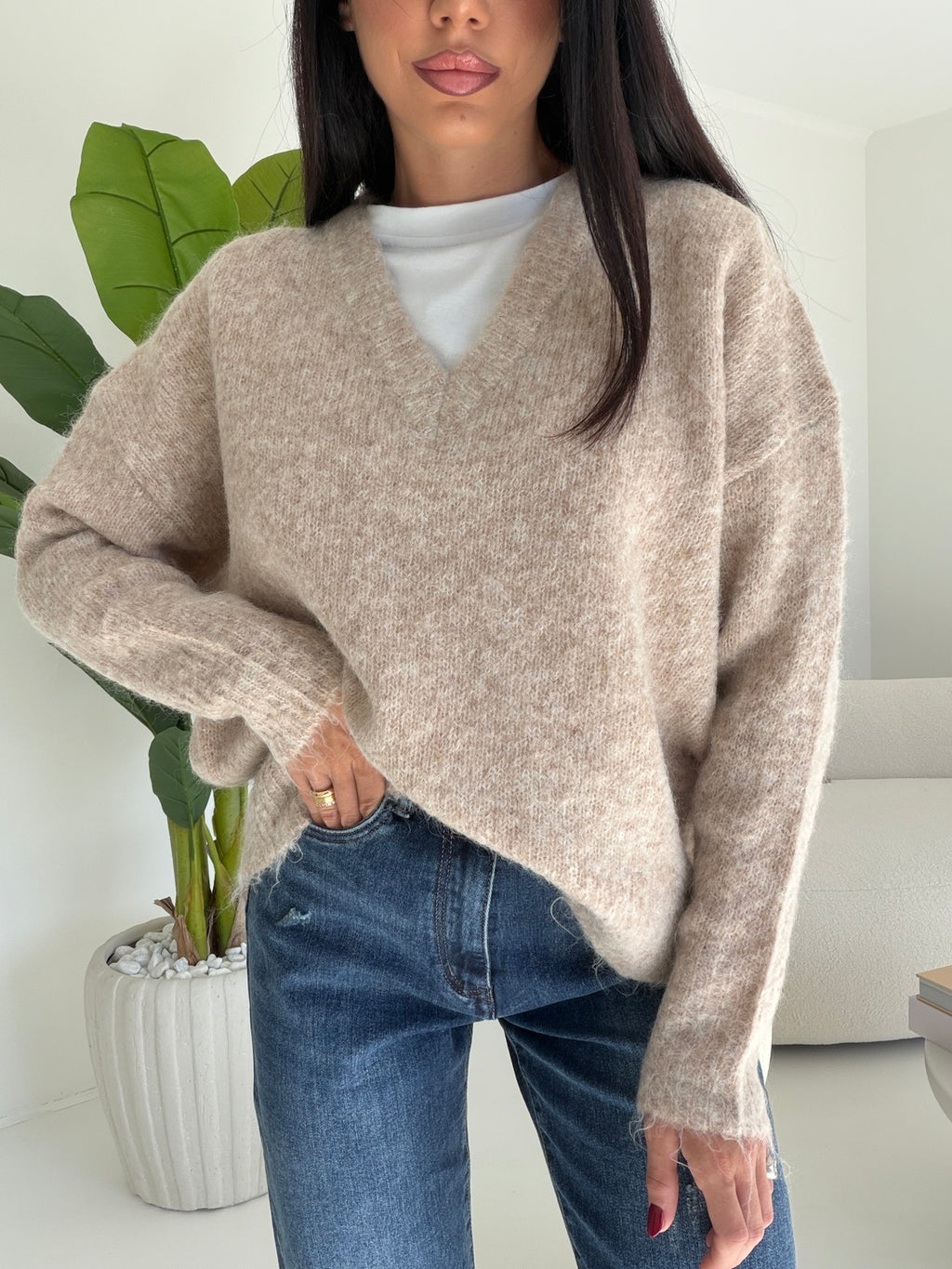 50335-PULL MIMMUZZA TAUPE