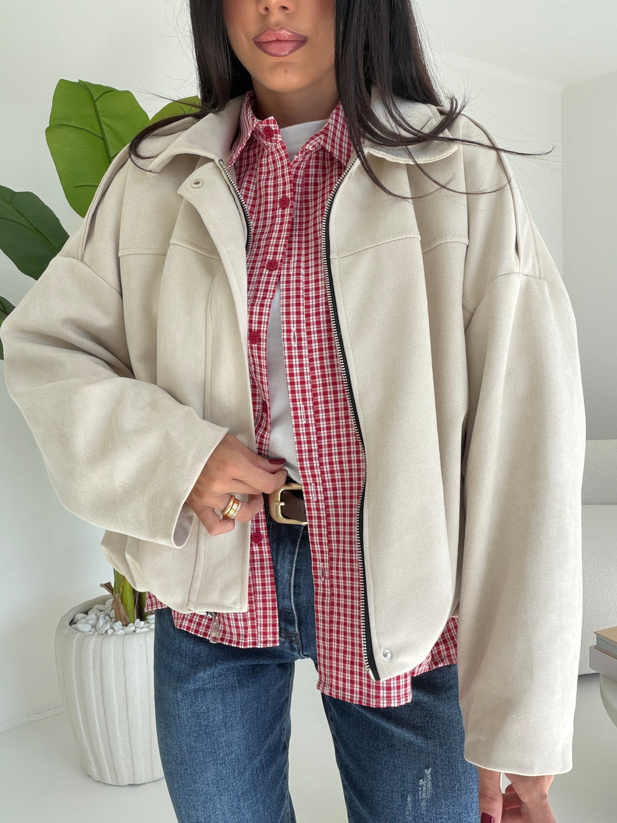 A2736-BOMBER SUEDE BURRO