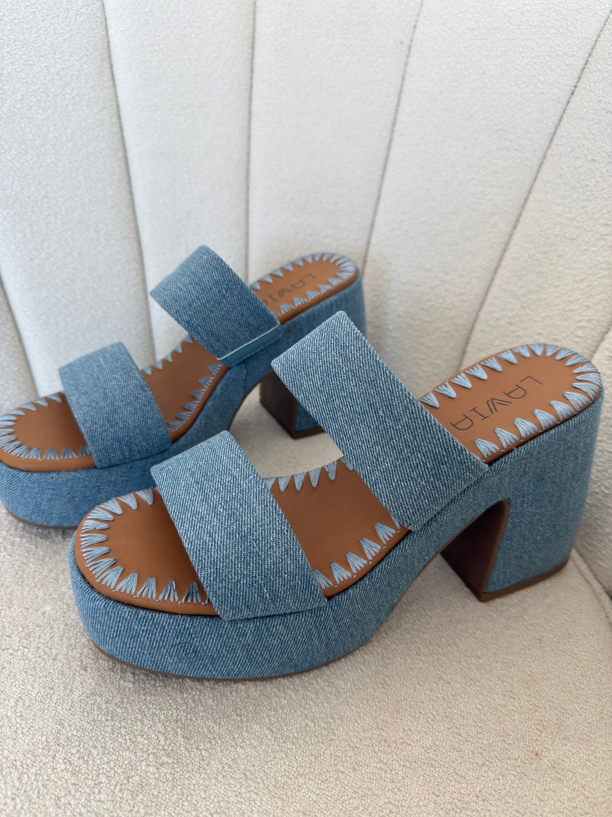 BLOOM-SANDALO IN DENIM CON TACCO