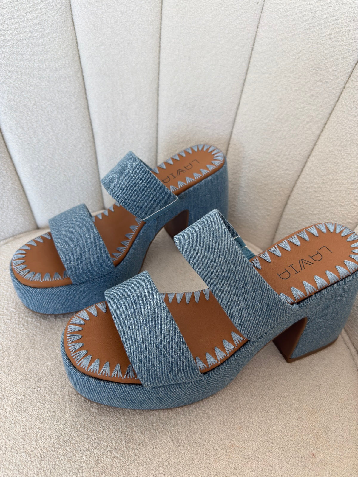 BLOOM-SANDALO IN DENIM CON TACCO