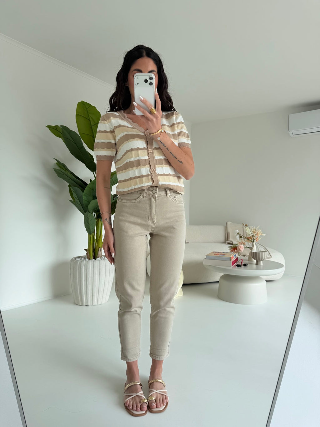 CH9593-CARDIGAN WAVES TAUPE