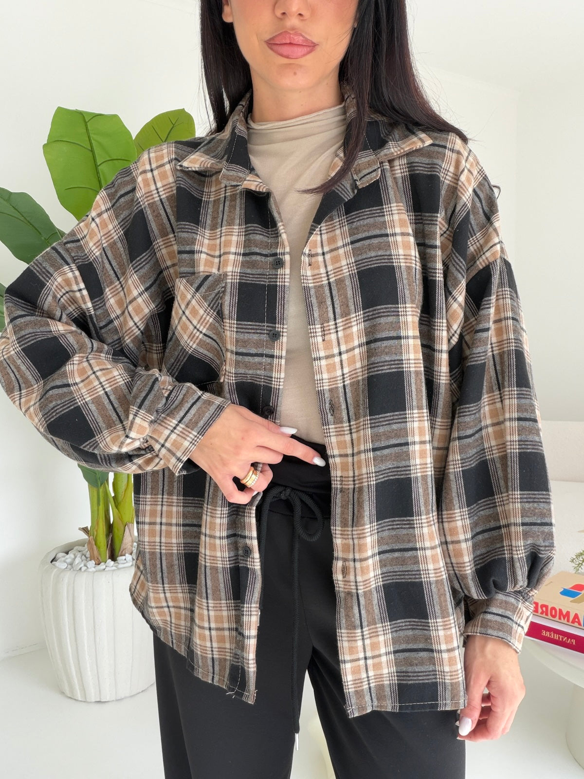CAMICIA TARTAN  NERA