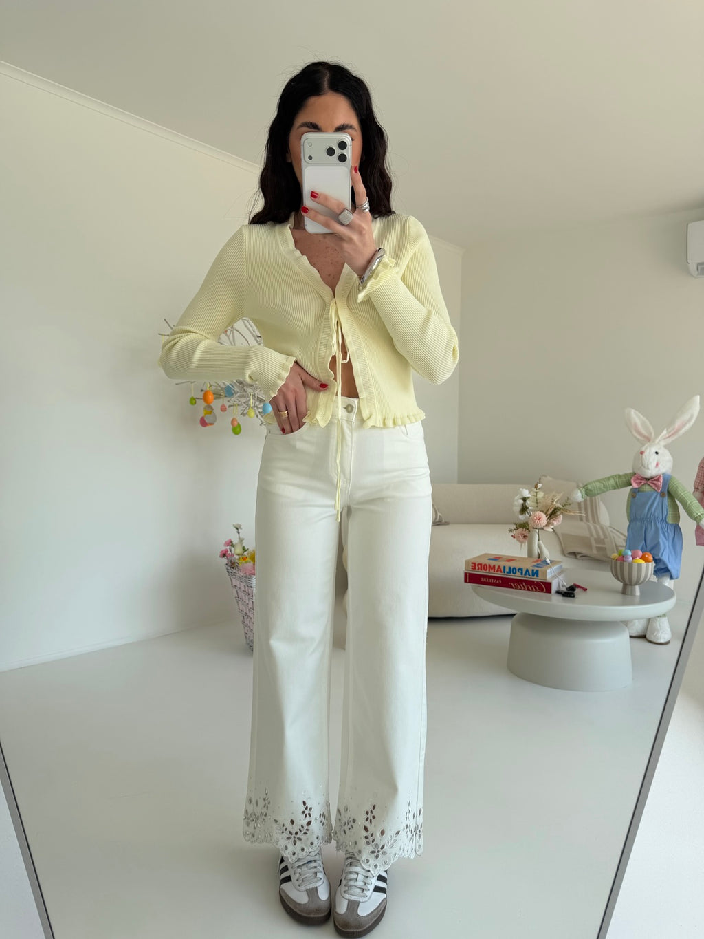 ZX3606-JEANS PALAZZO CROPPED MILK