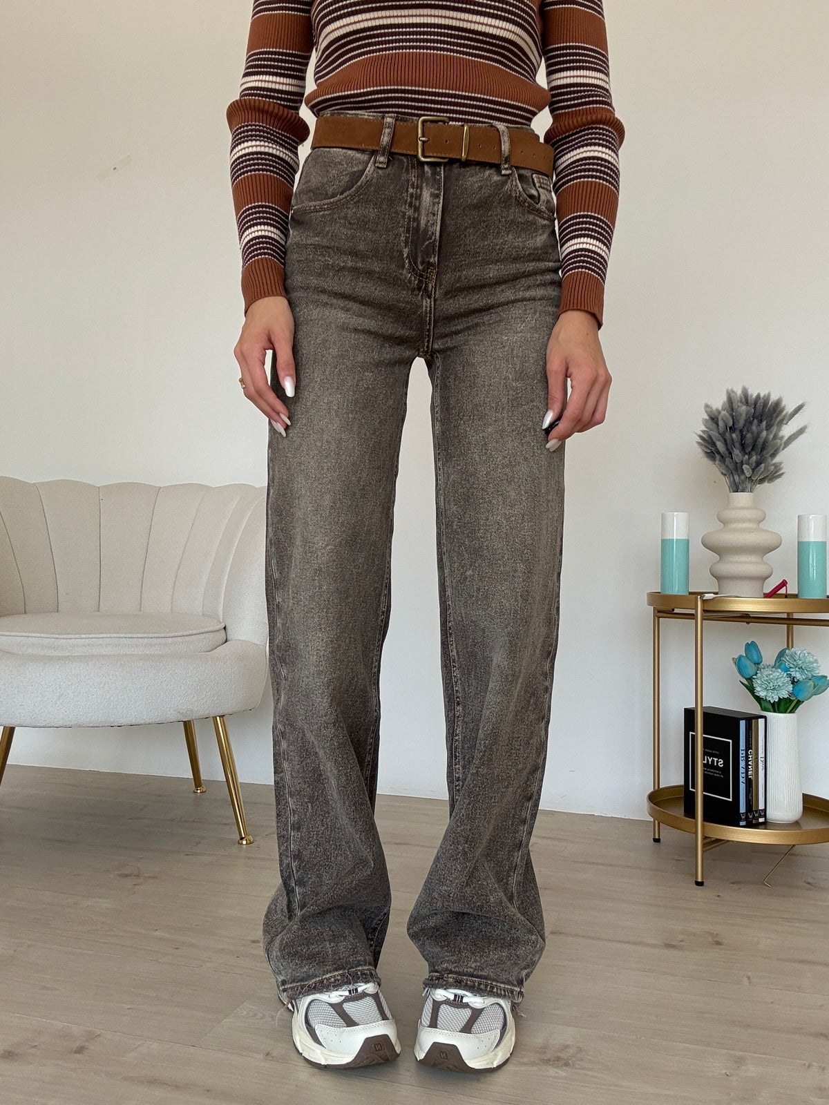 H3979-JEANS PALAZZO AGATE