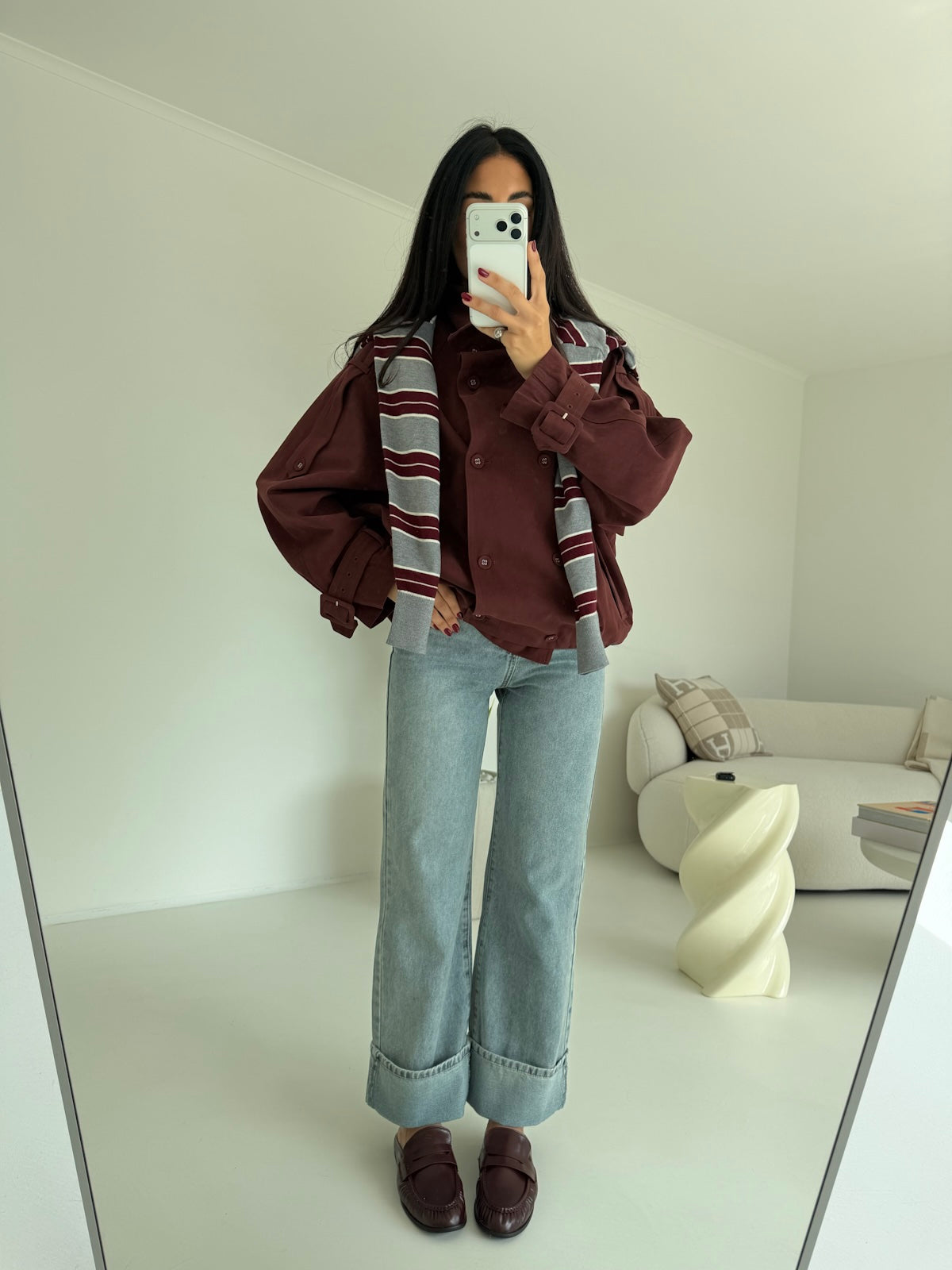 5846-MINI TRENCH NALI MATTONE