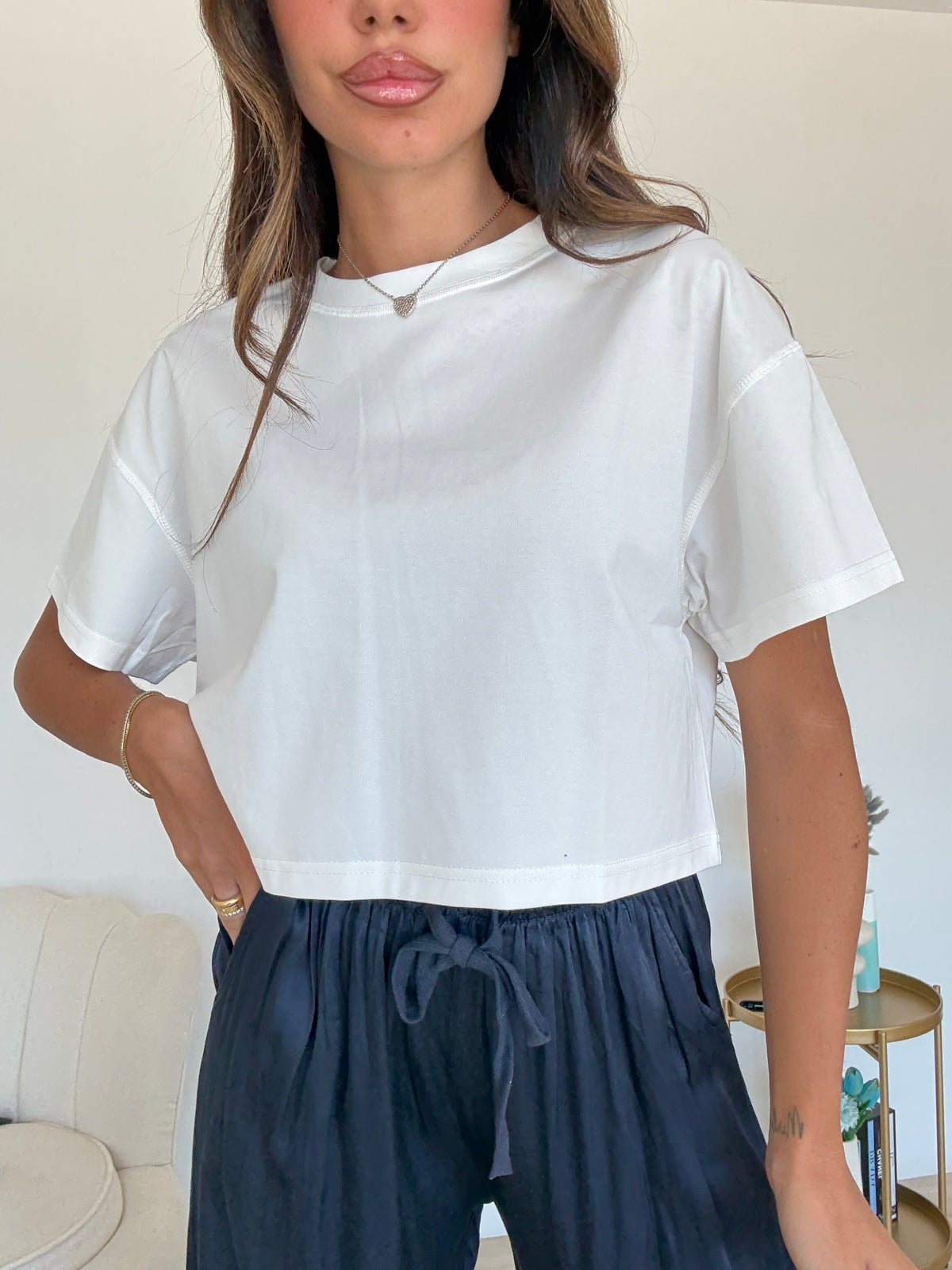 5399-T-SHIRT CROP MILK
