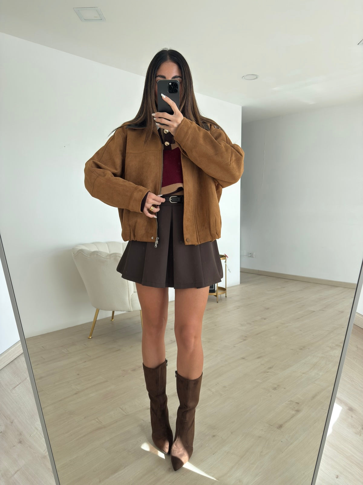VMCN503-MINI GONNA PLISSE' CHOCO