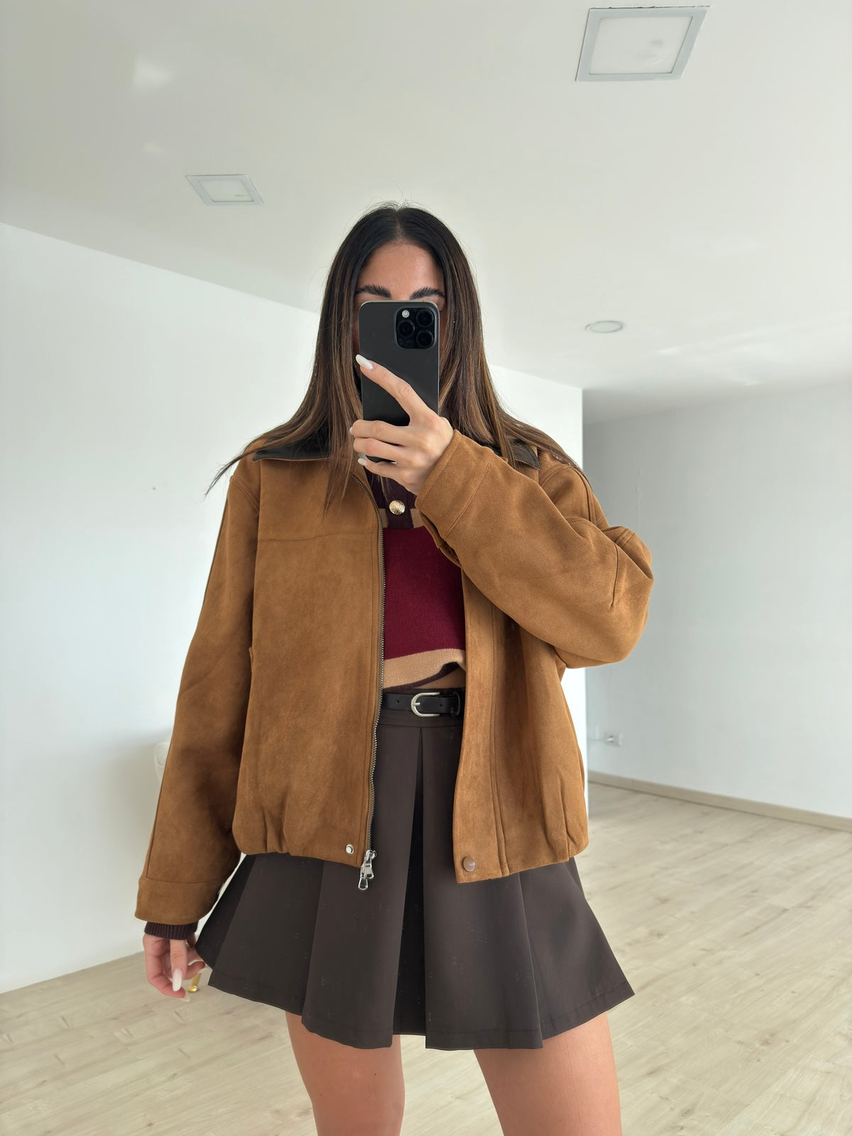 VMCN503-MINI GONNA PLISSE' CHOCO