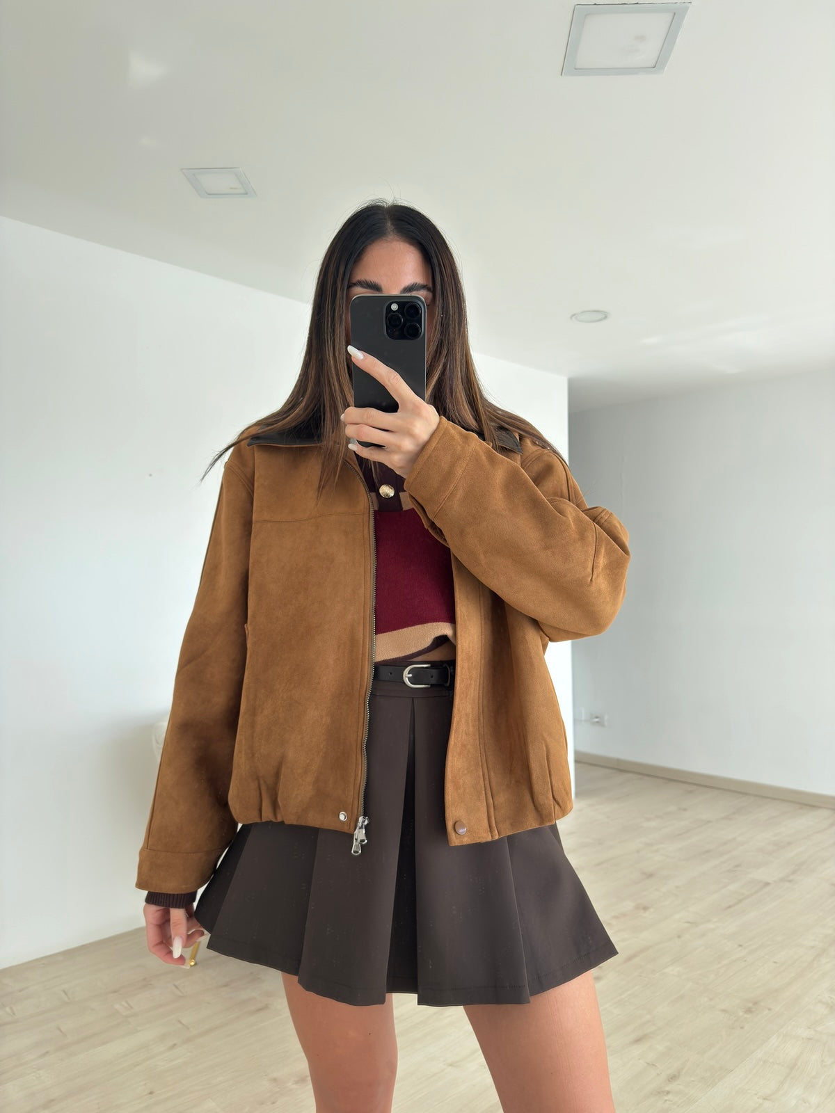 VMCN503-MINI GONNA PLISSE' CHOCO