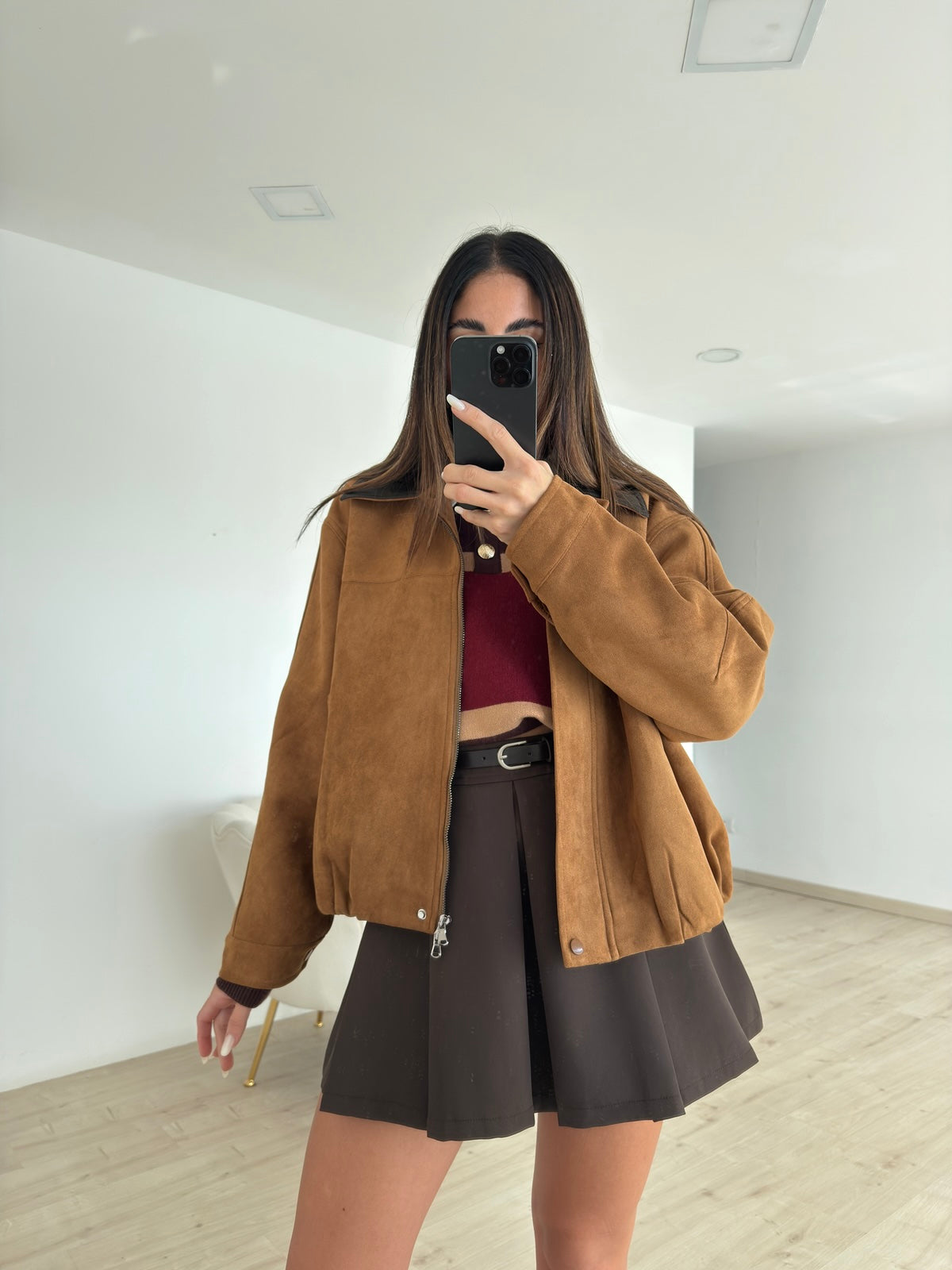 VMCN503-MINI GONNA PLISSE' CHOCO