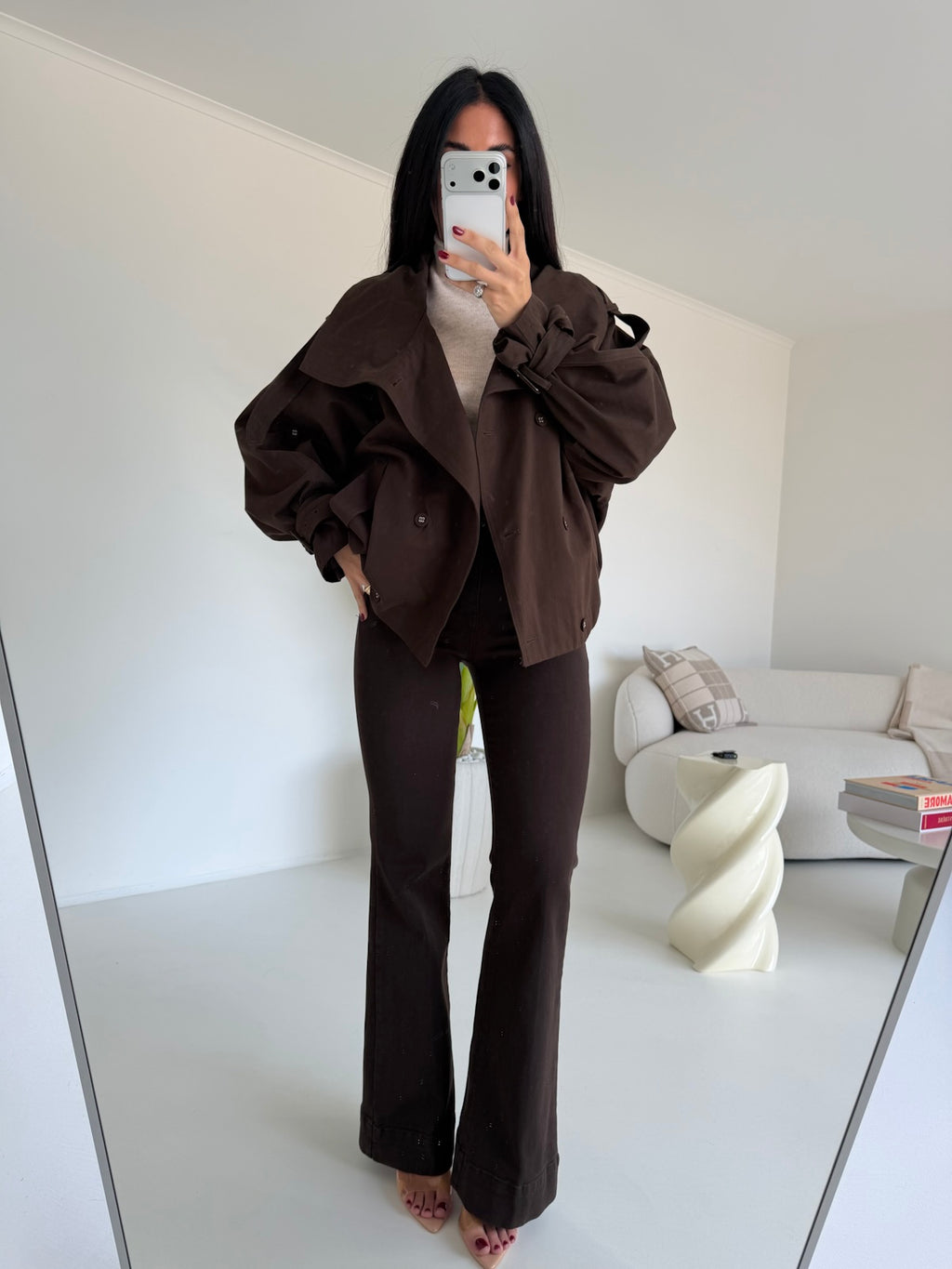 5846-MINI TRENCH NALI CHOCO