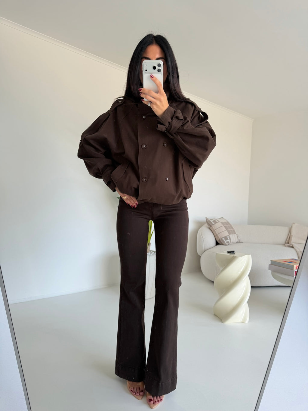 5846-MINI TRENCH NALI CHOCO