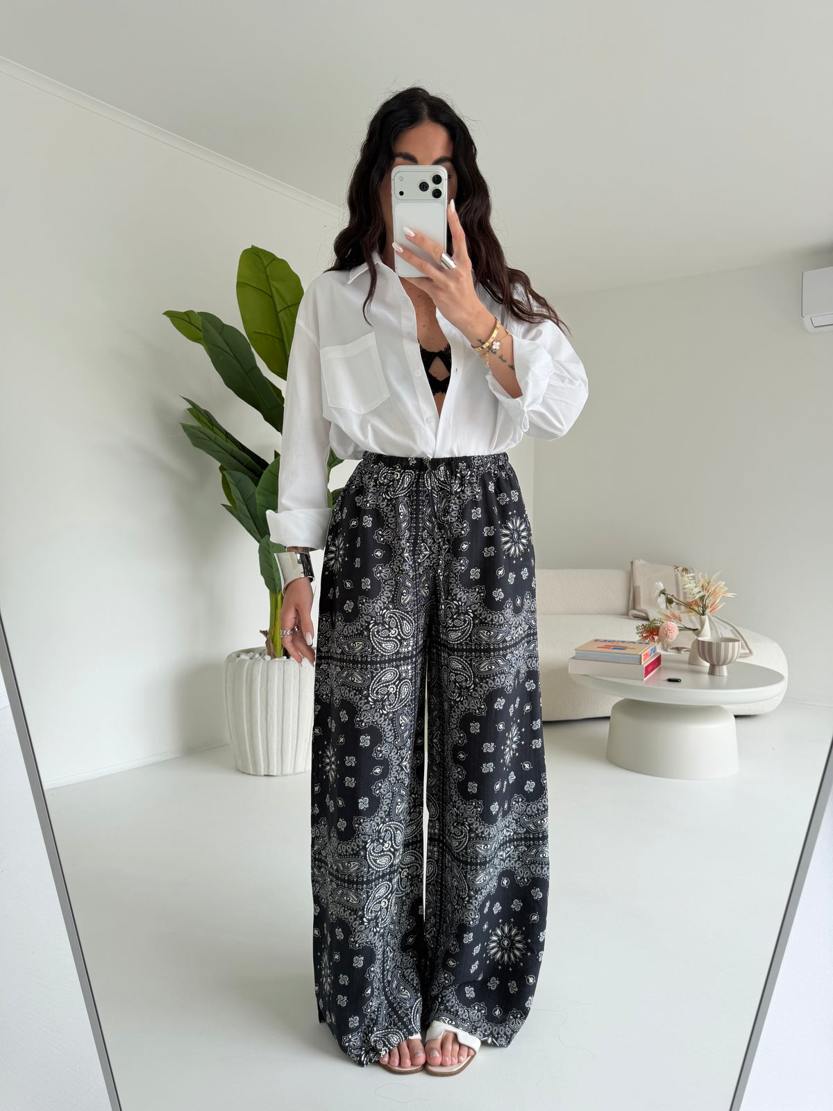 JW2180-PANTALONE BANDANA NERO