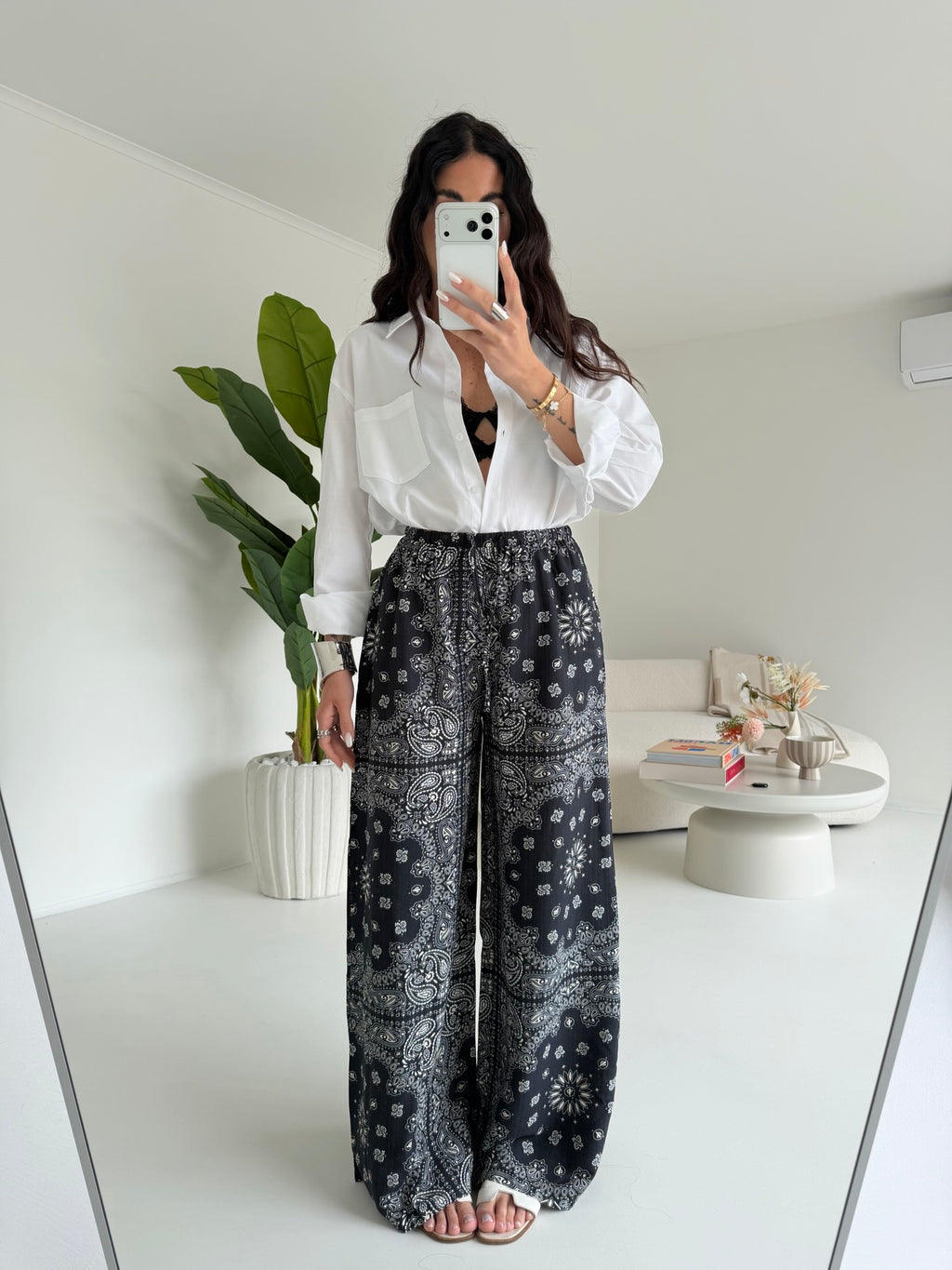 JW2180-PANTALONE BANDANA NERO
