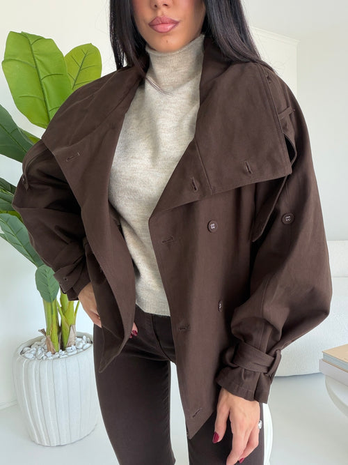 5846-MINI TRENCH NALI CHOCO