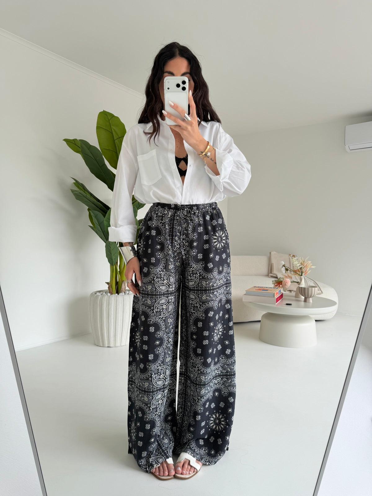 JW2180-PANTALONE BANDANA NERO