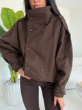 5846-MINI TRENCH NALI CHOCO