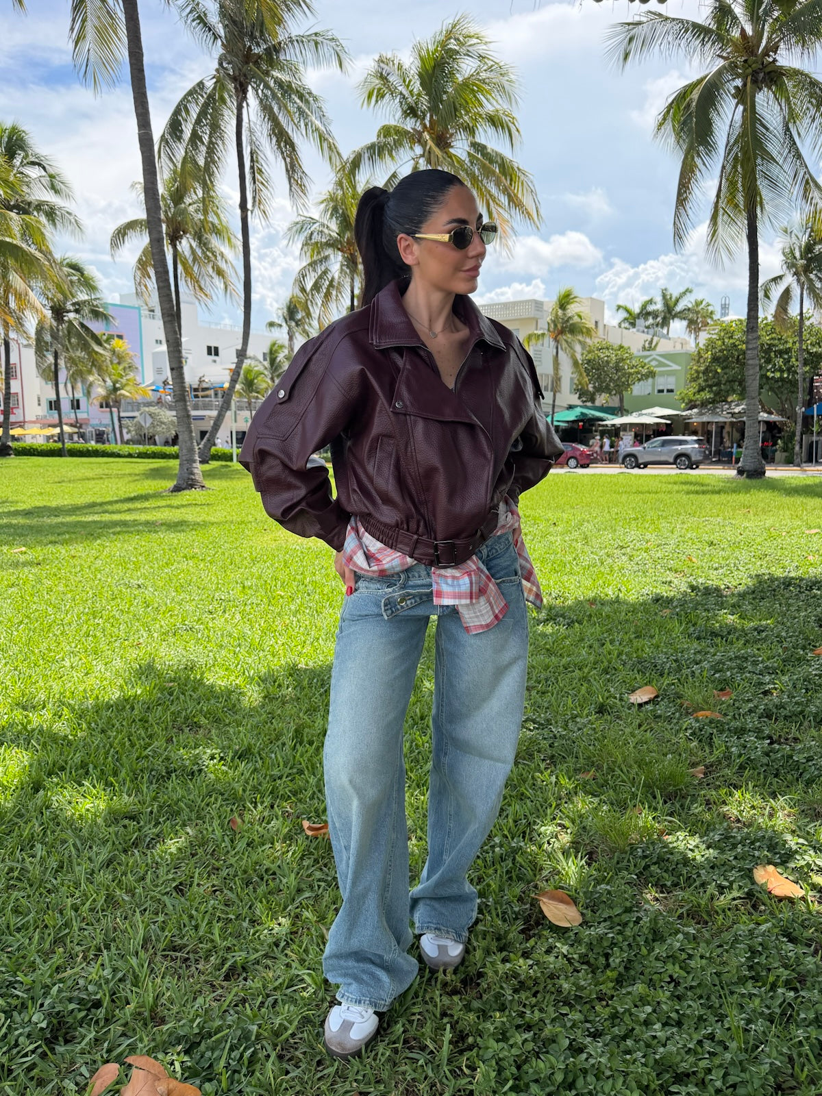 DD73-C-BIKER EVERGREEN BORDEAUX