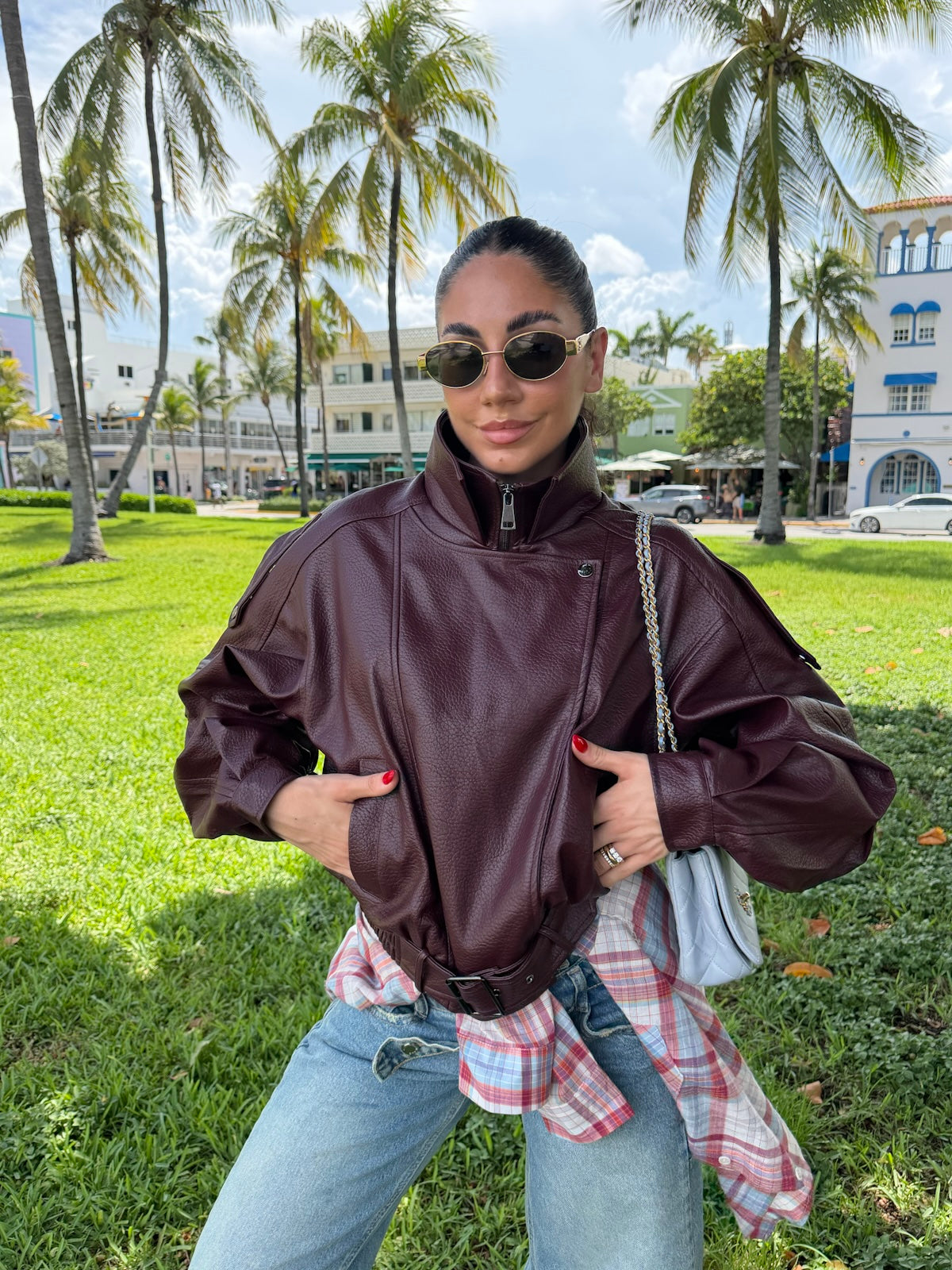 DD73-C-BIKER EVERGREEN BORDEAUX