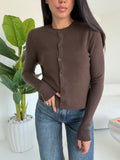 HF70081B-CARDIGAN+CANOTTA CHOCO