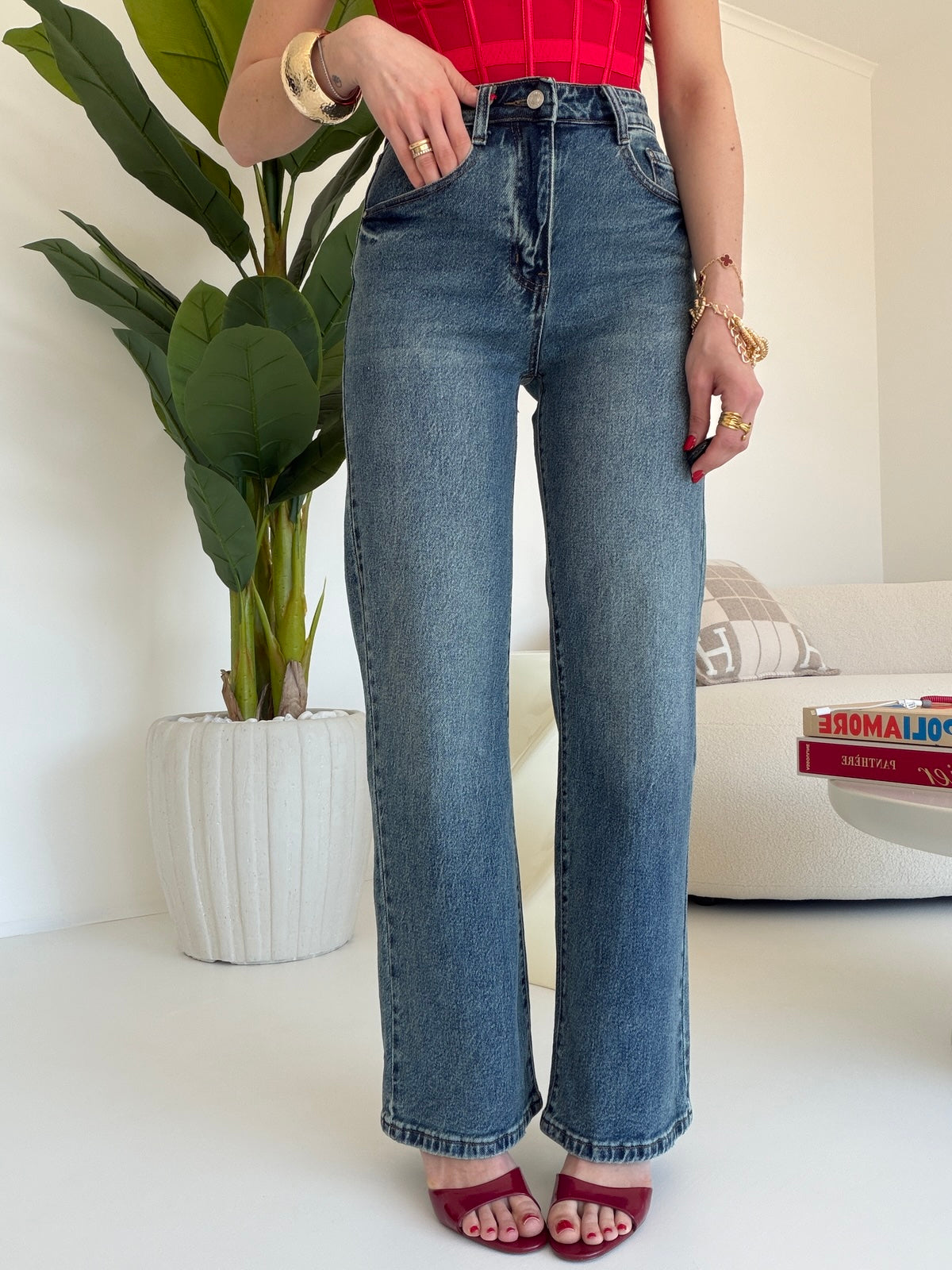 Y5538-JEANS GAMBA DRITTA ELODIE