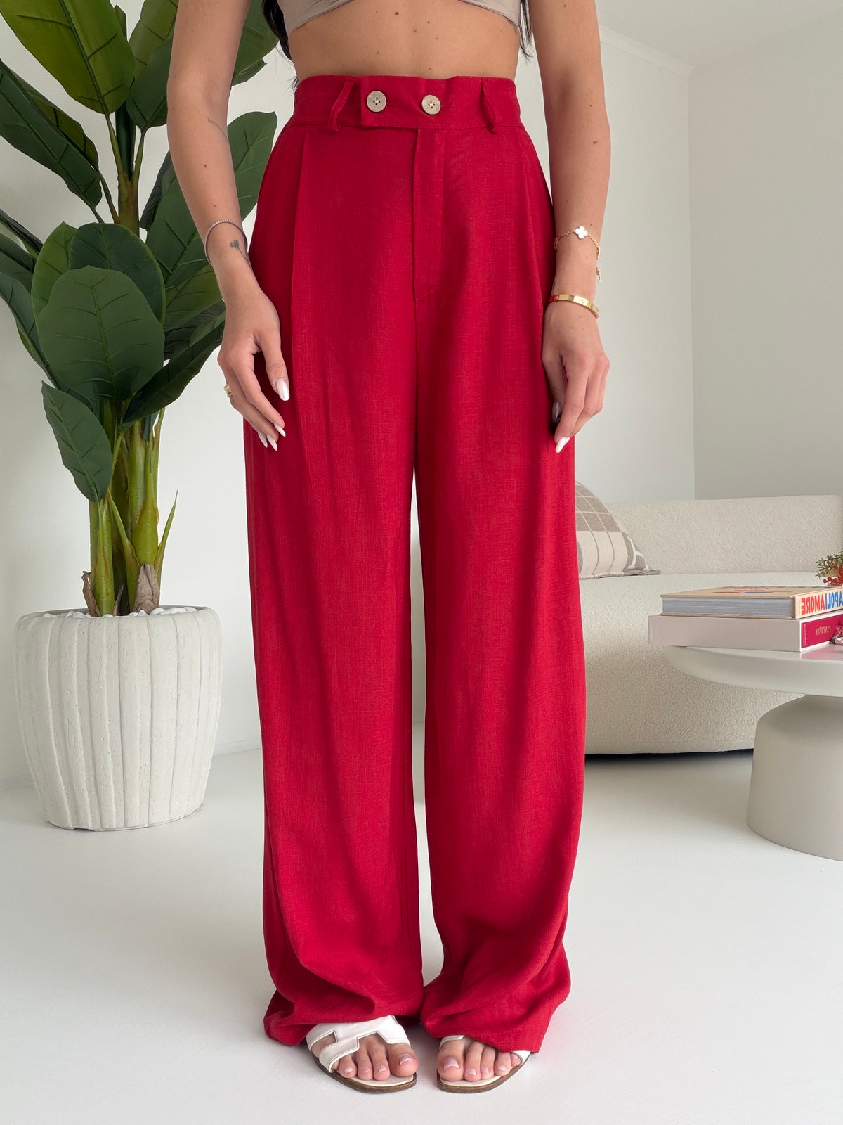 PANTALONE PALAZZO MUST CHERRY