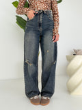 H5969-JEANS PALAZZO RISVOLTO