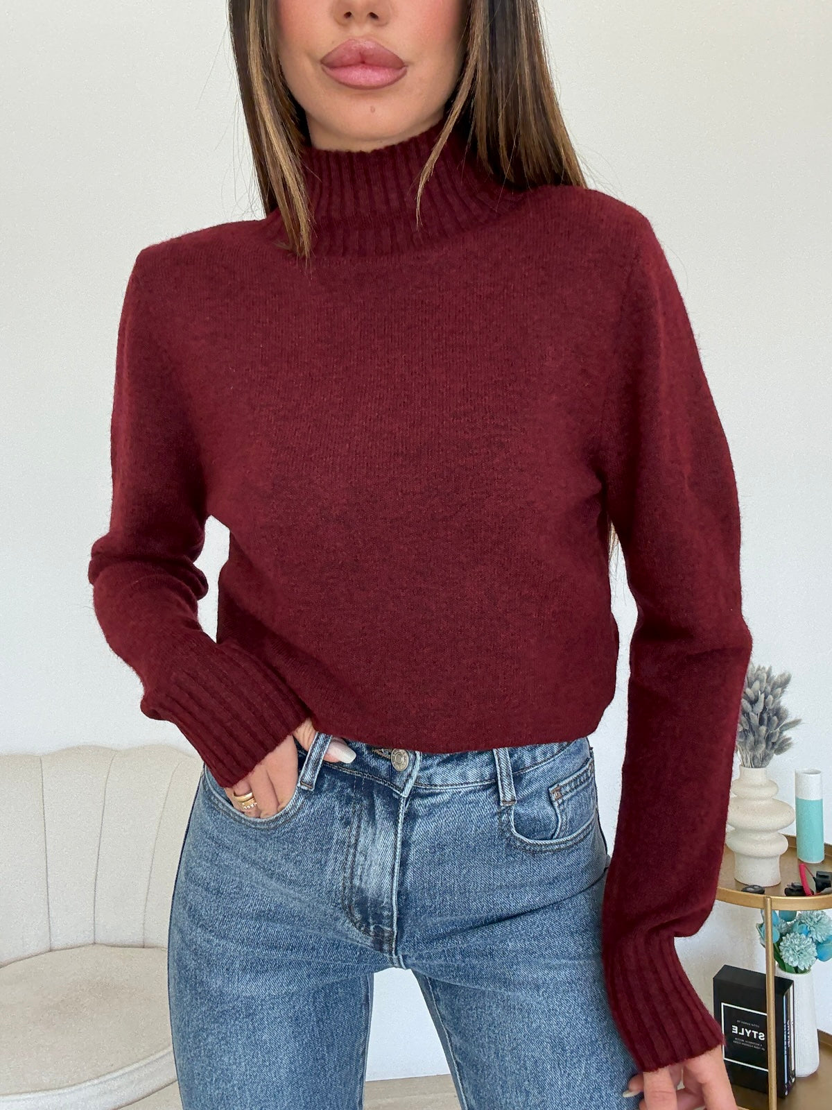 C-3517-PULL COZY BORDEAUX