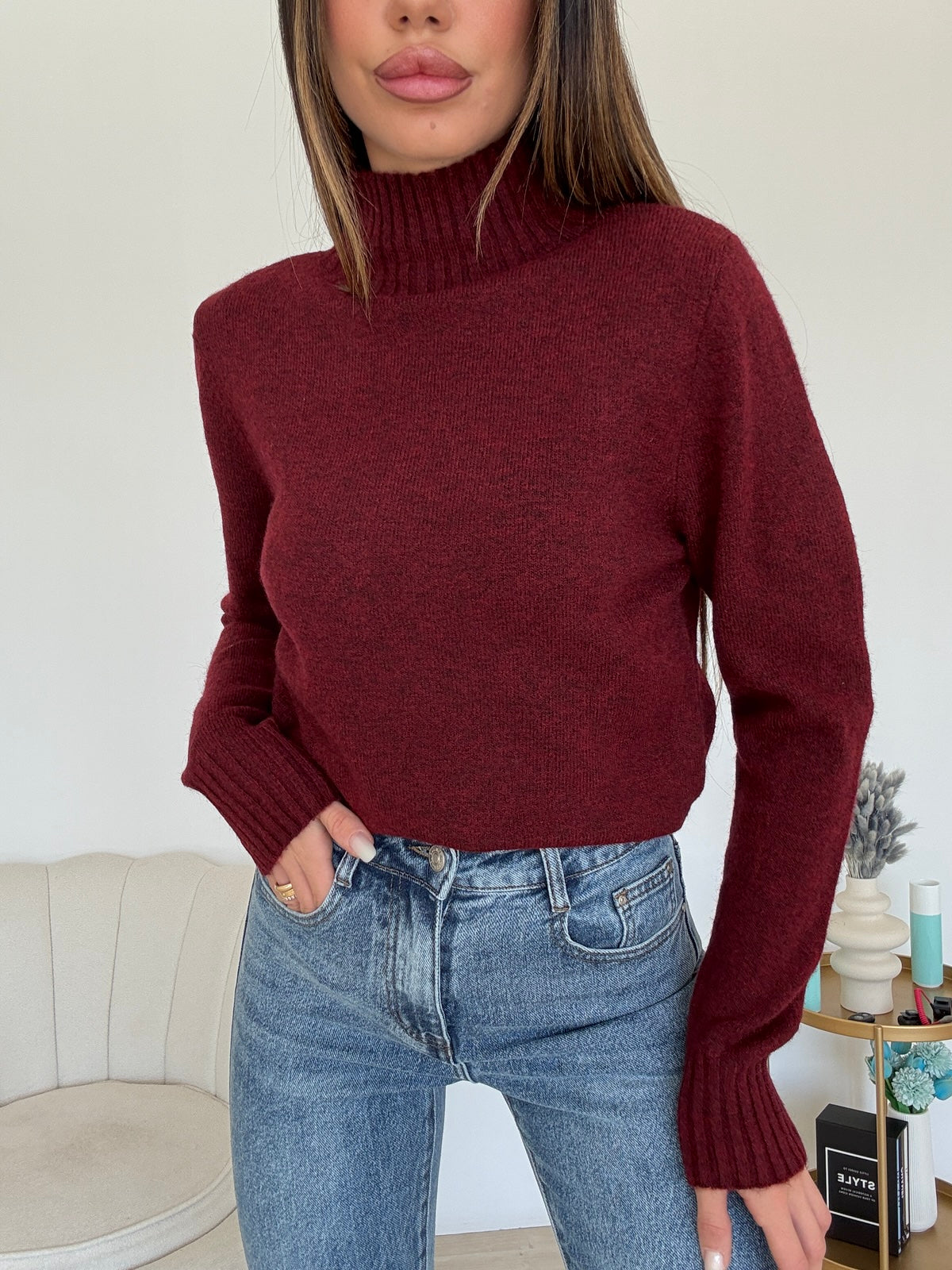 C-3517-PULL COZY BORDEAUX
