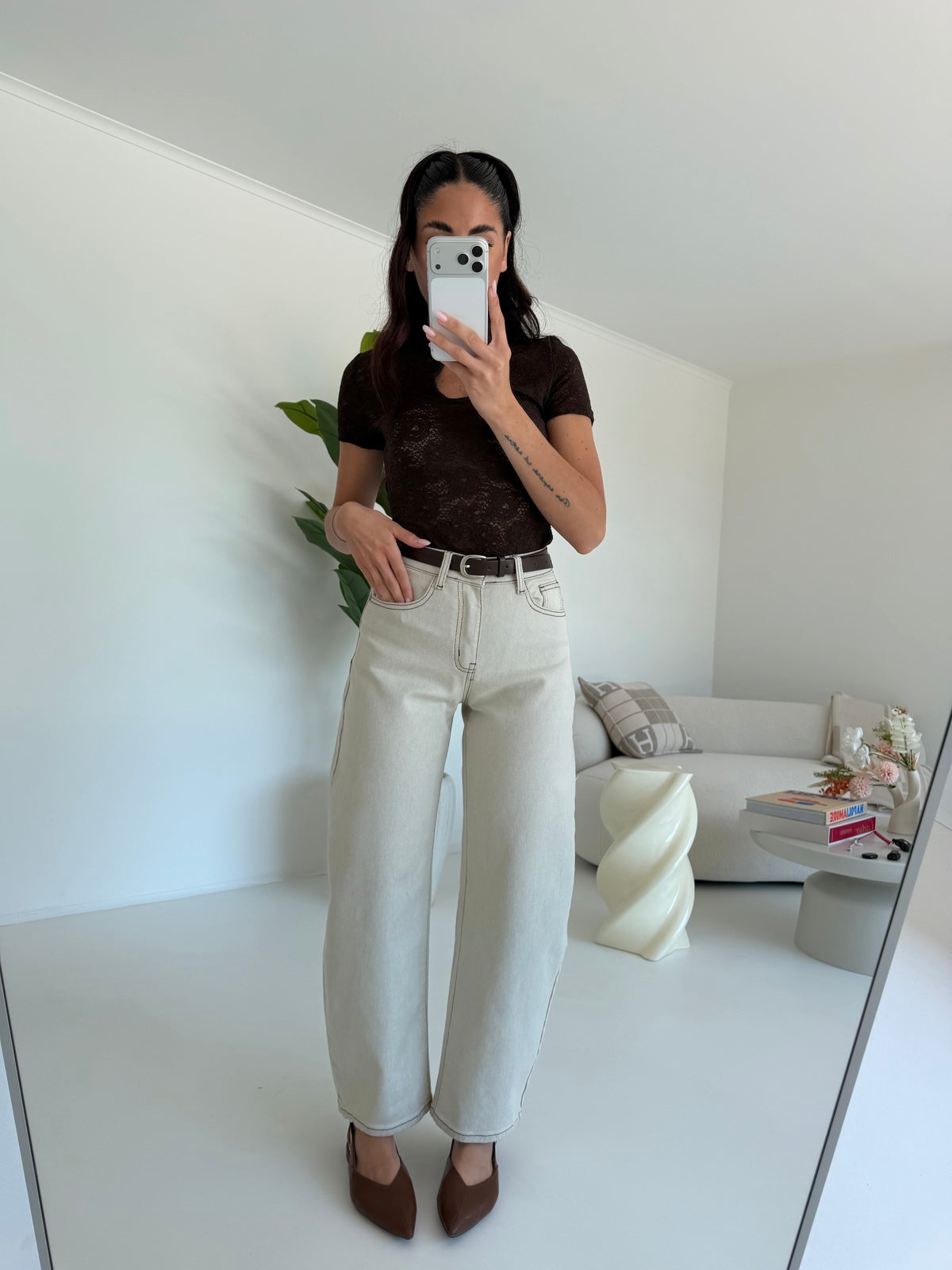 BJG-F32746-JEANS BARREL+CINTURA MELBORUNE