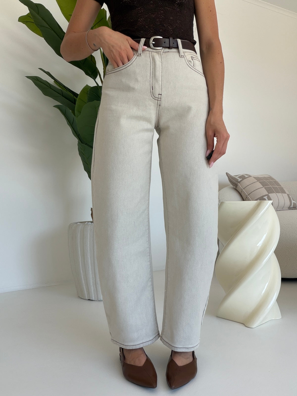 BJG-F32746-JEANS BARREL+CINTURA MELBORUNE