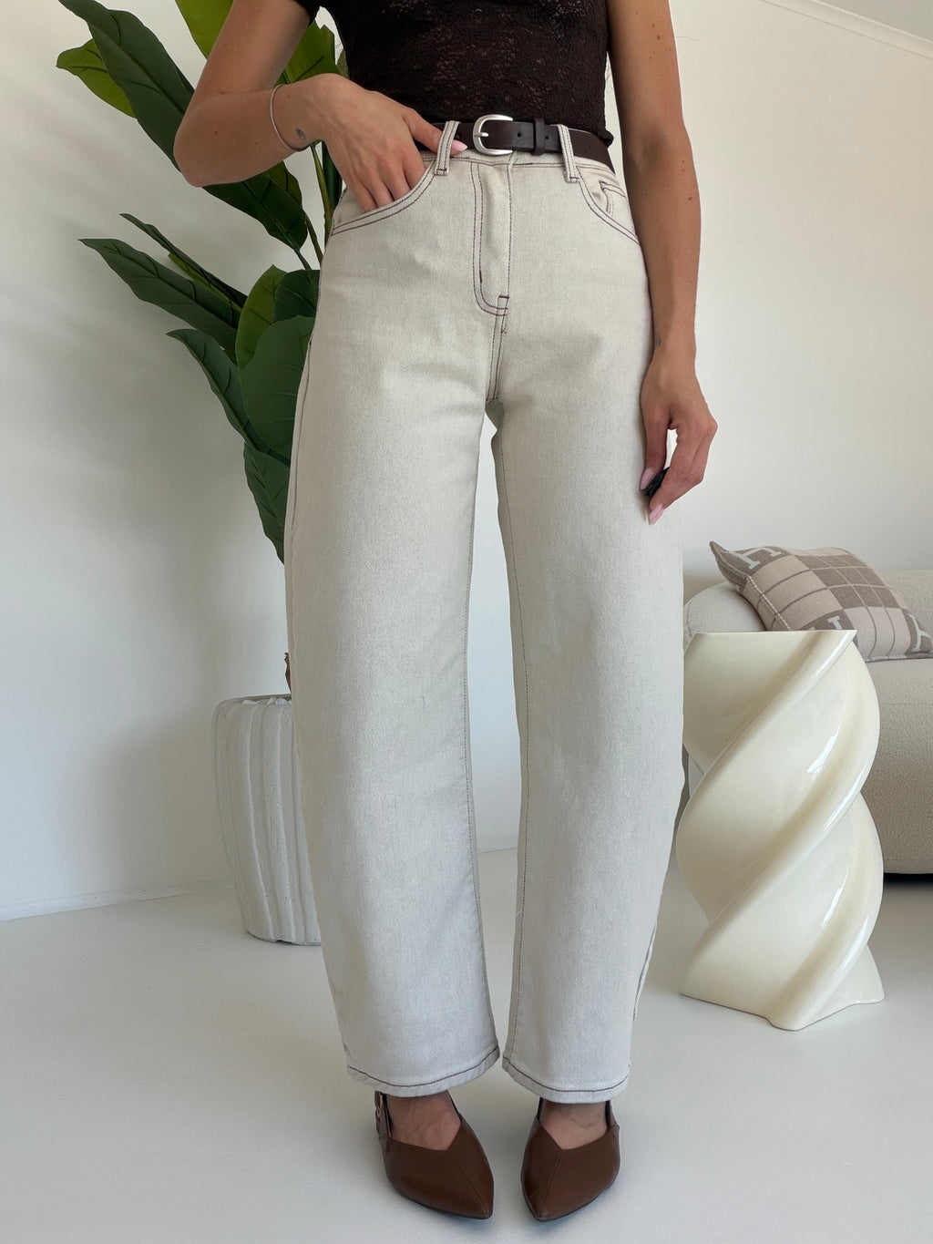 BJG-F32746-JEANS BARREL+CINTURA MELBORUNE