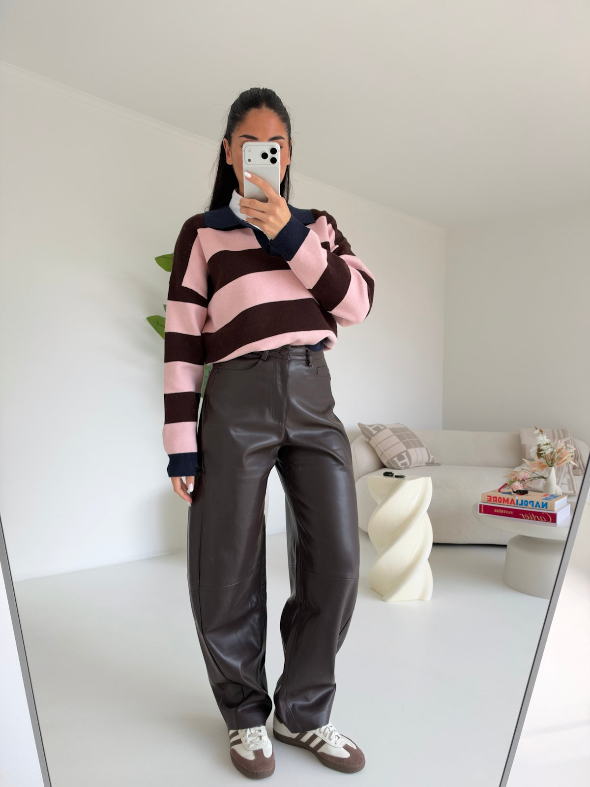 VS9020-26-PANTALONE ECOPELLE BARREL CHOCO
