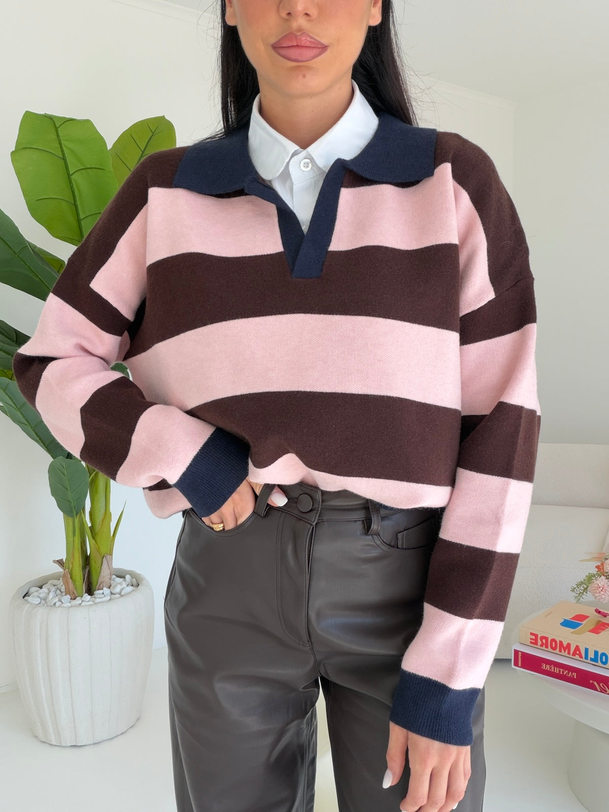 YP2211-PULL DILETTA CHOCO