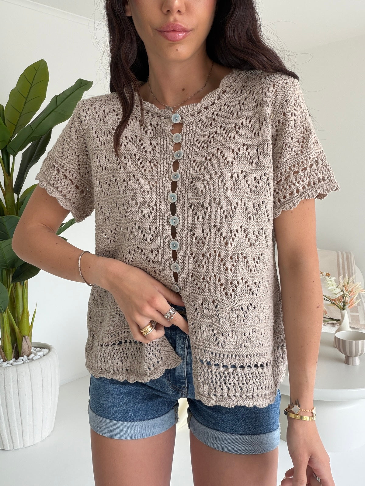 CARDIGAN IBIZA TAUPE