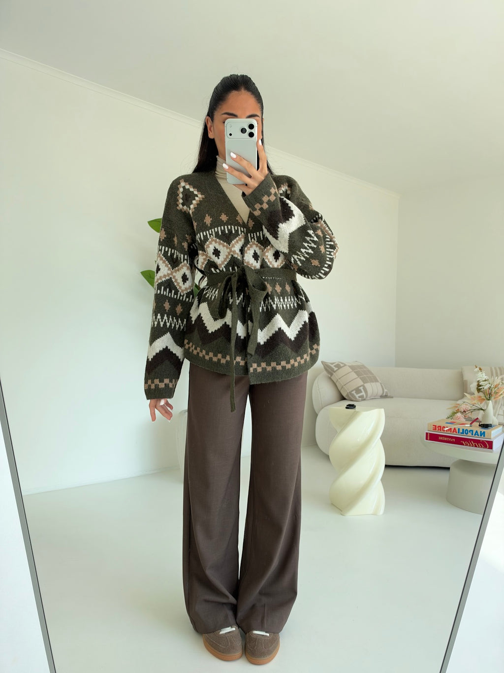 YP2209-CARDIGAN CORTINA MILITARE