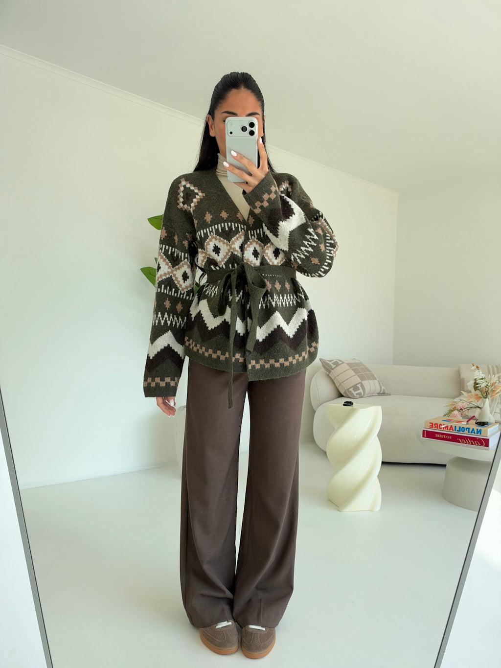YP2209-CARDIGAN CORTINA MILITARE