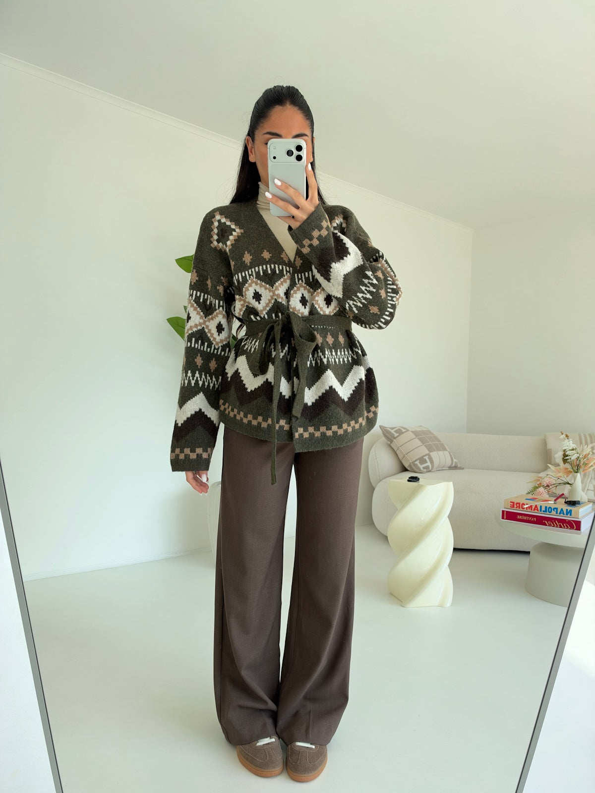YP2209-CARDIGAN CORTINA MILITARE