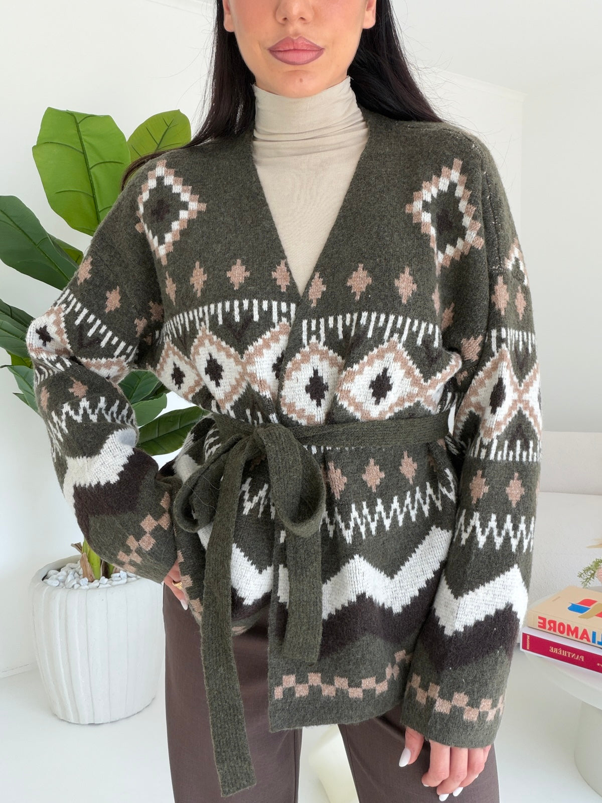 YP2209-CARDIGAN CORTINA MILITARE